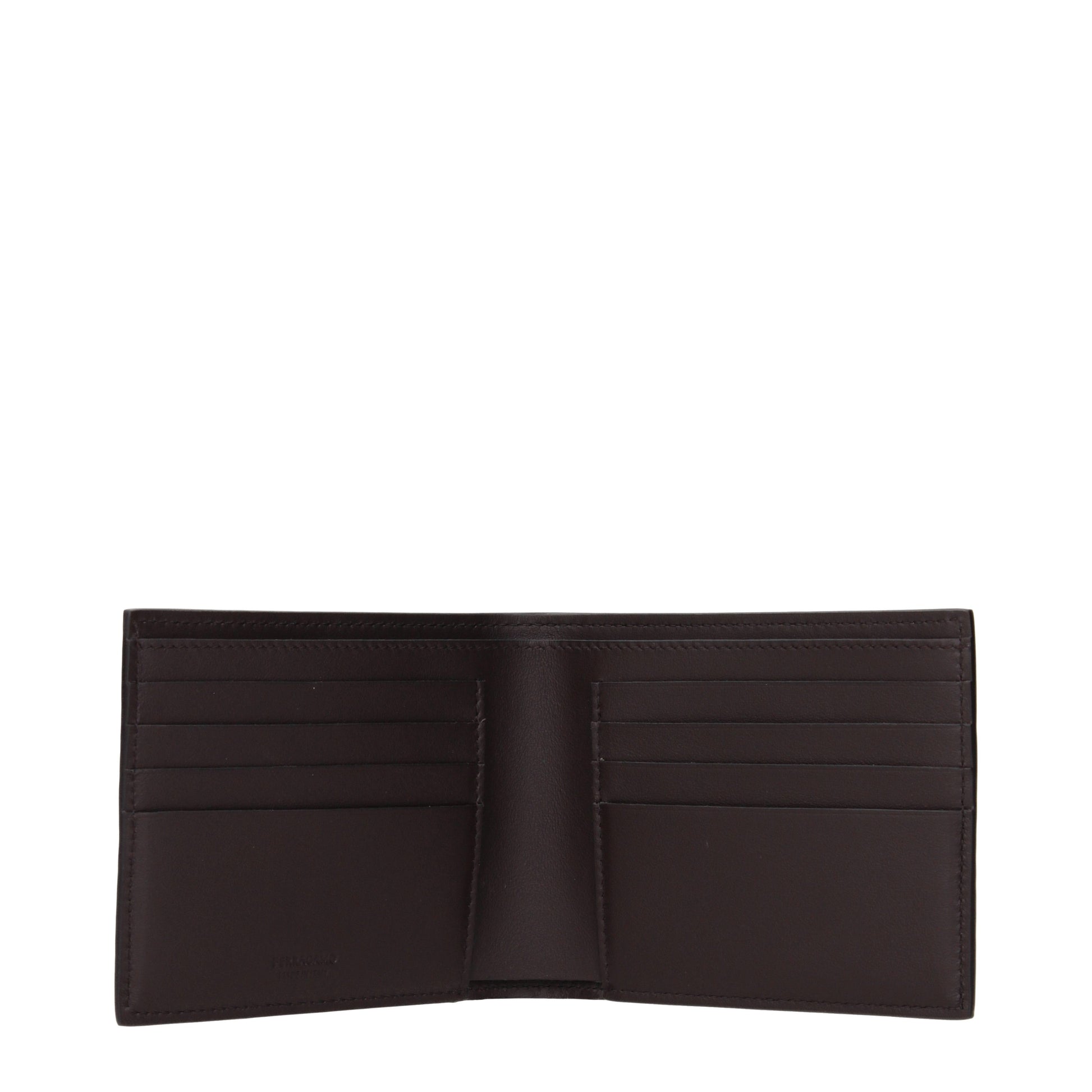 Salvatore Ferragamo Wallets Men Leather Brown/Dark Brown