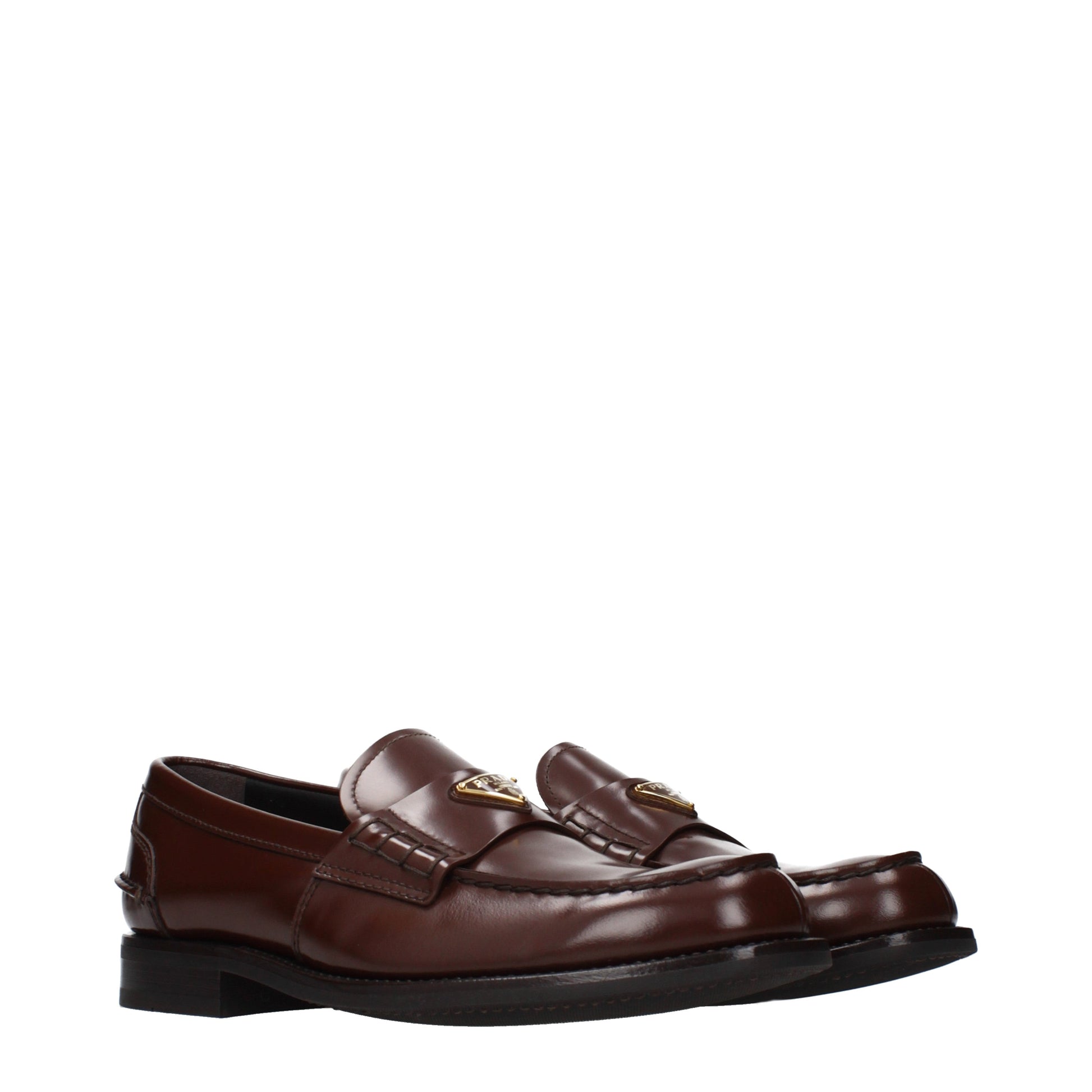 Prada Loafers Men Leather Brown/Burl