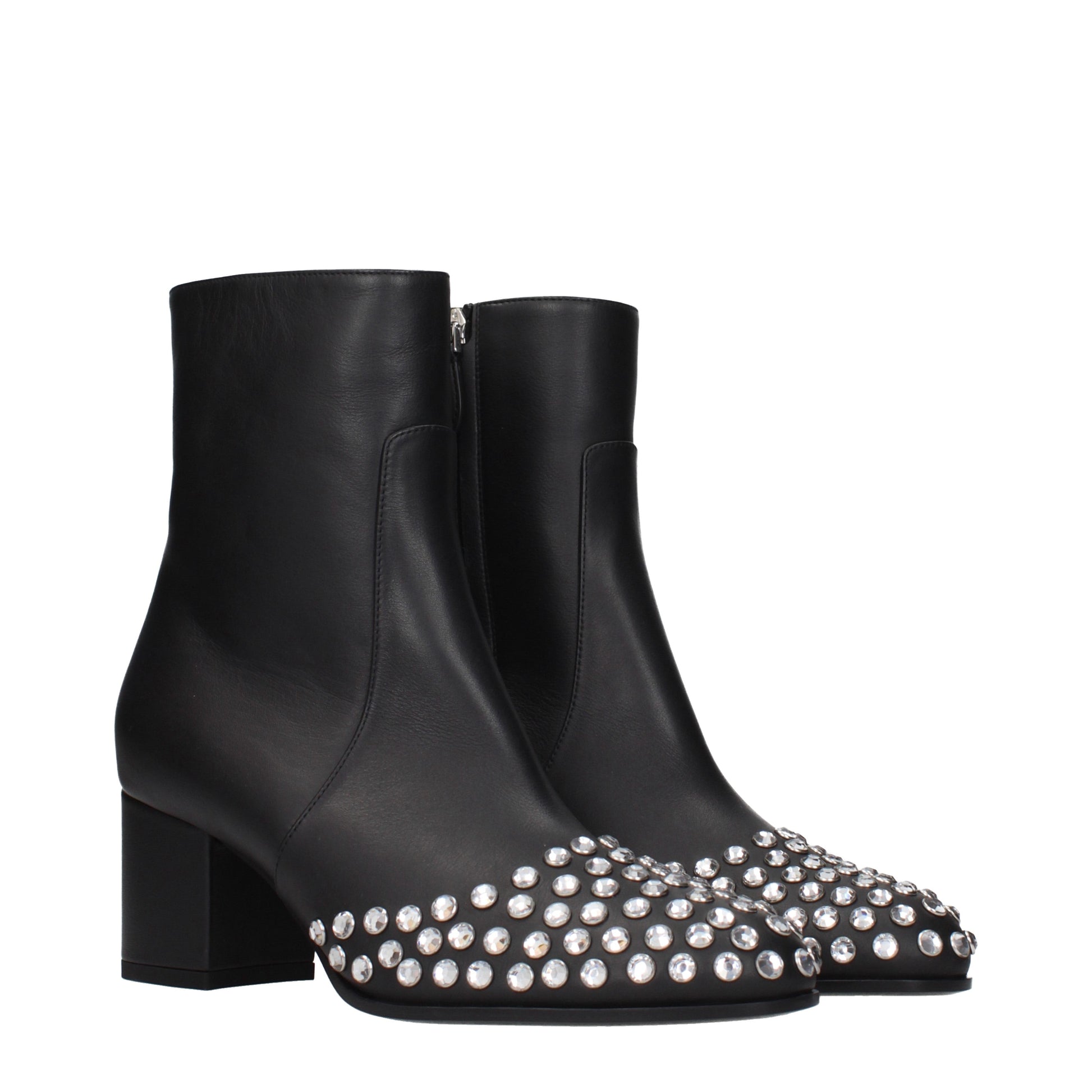 Alaia Ankle Boots Women Leather Black