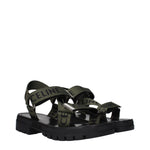 Celine Sandals Men Fabric  Green/Black
