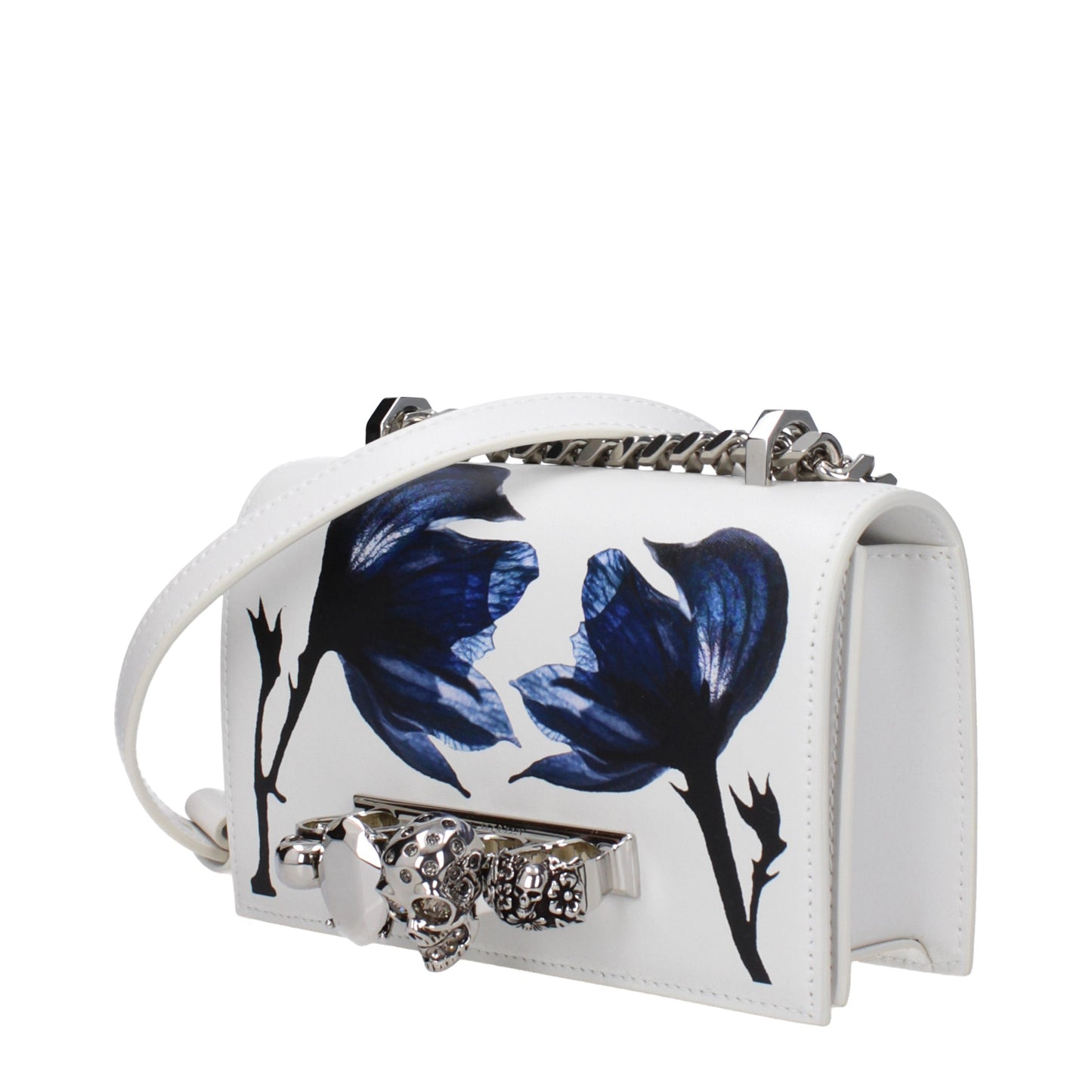 Alexander McQueen Crossbody Bags Women Leather White/Blue