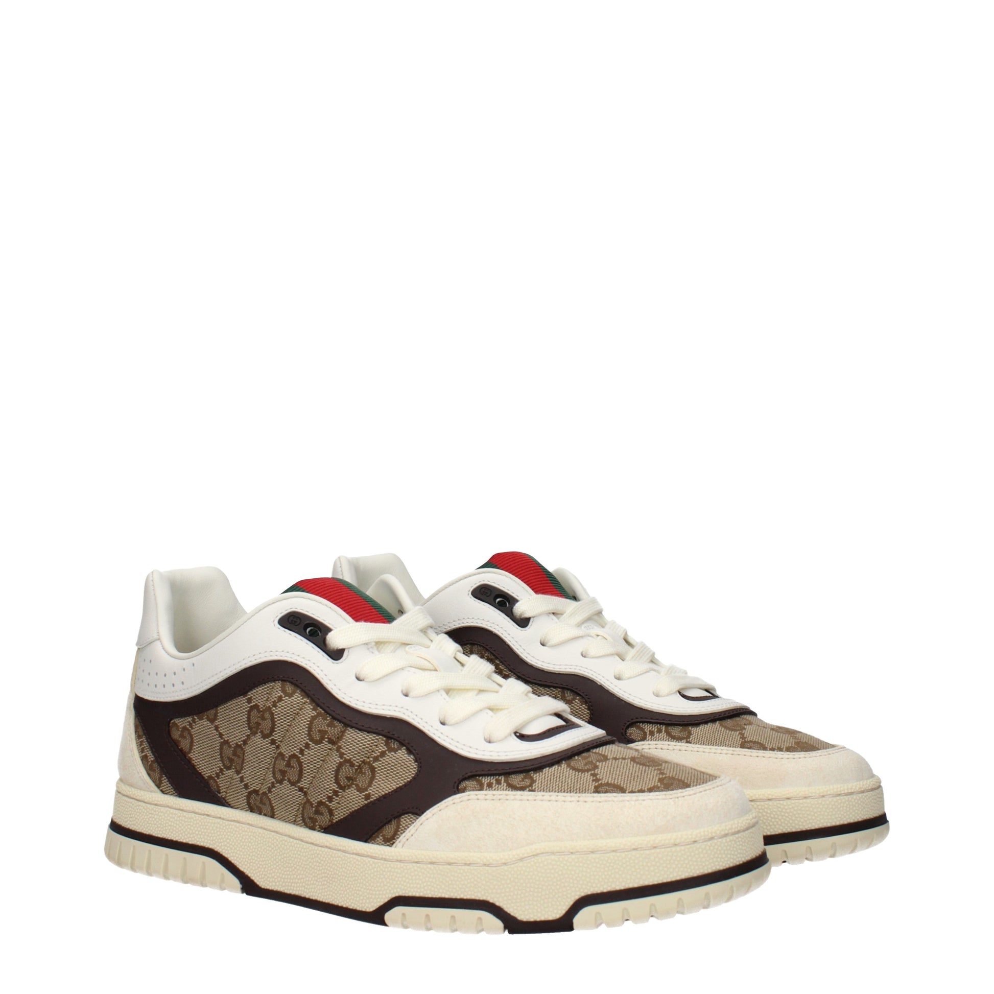 Gucci Sneakers Men Fabric  Beige/Ebony