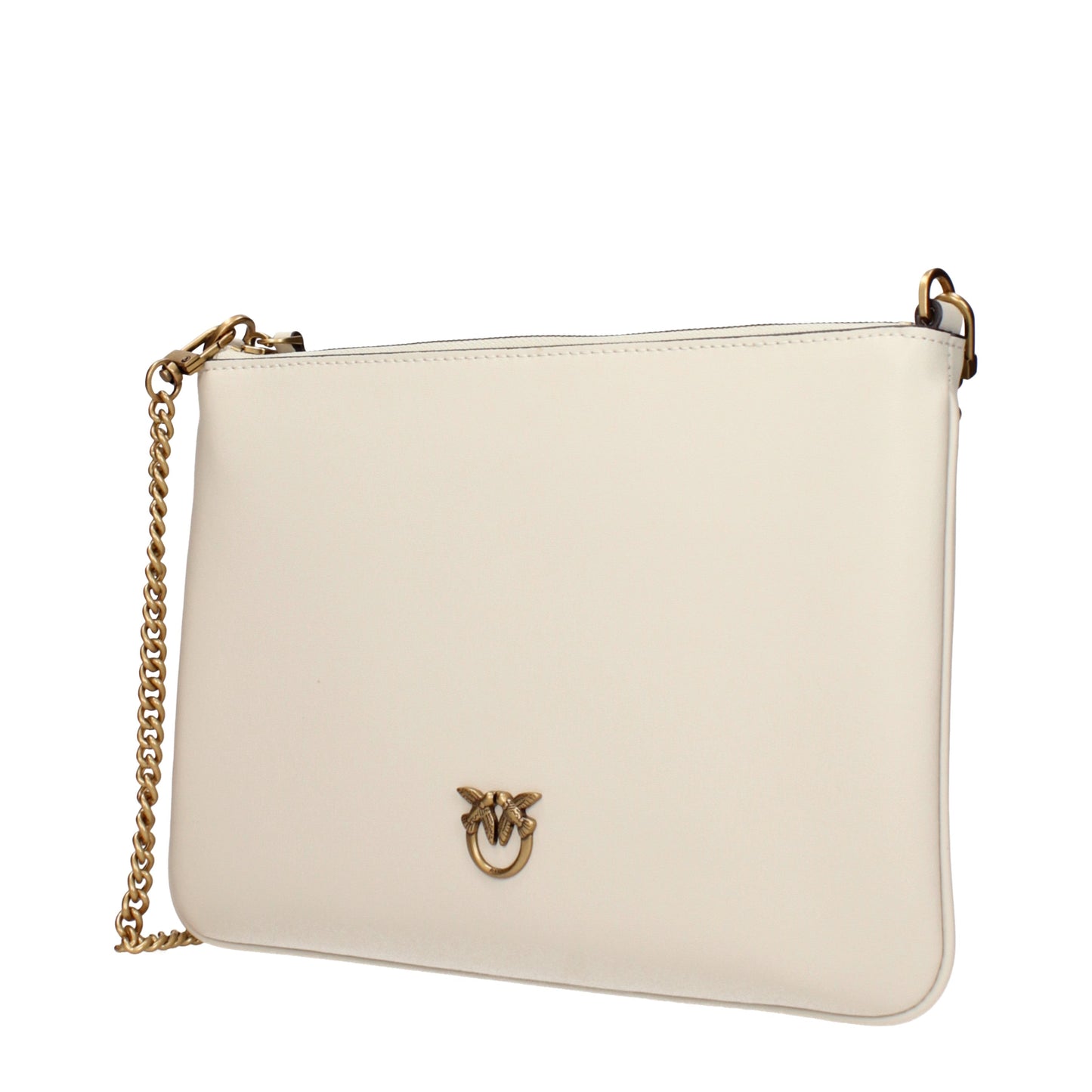 Pinko Crossbody Bags Women Leather Beige/White