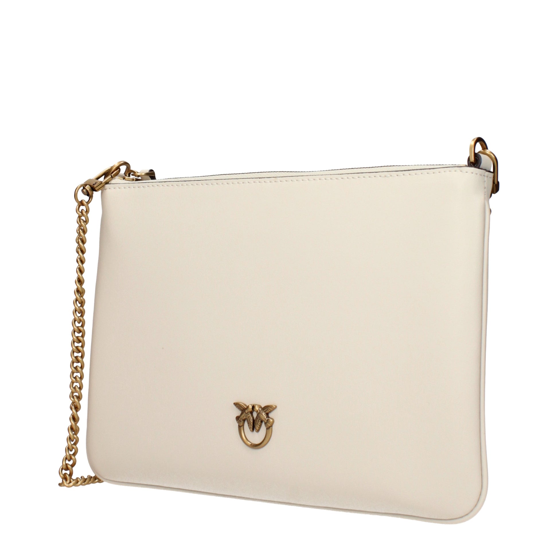Pinko Crossbody Bags Women Leather Beige/White