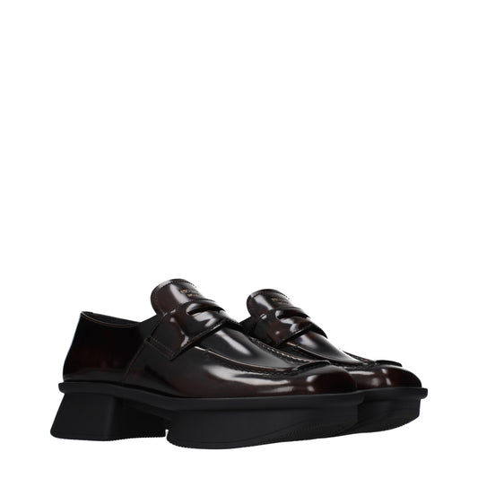 Prada Loafers Women Leather Brown/Burnt