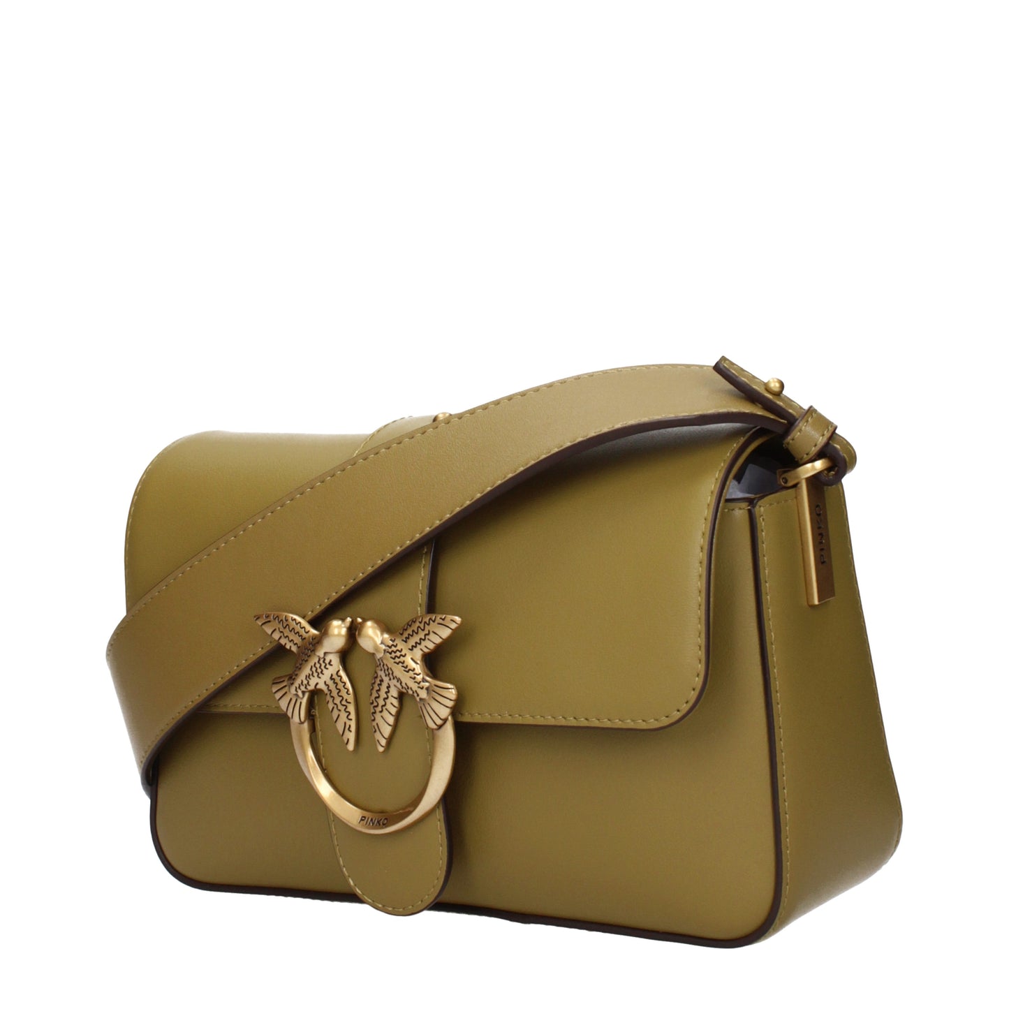 Pinko Crossbody Bags Women Leather Green/Kangaroo