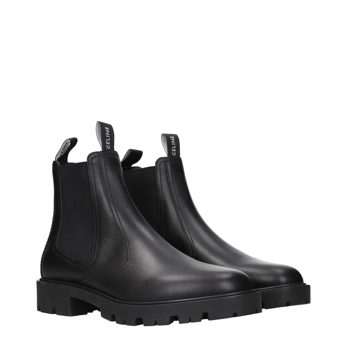 Celine Ankle Boots Men Leather Black