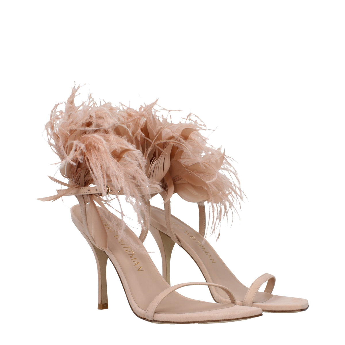 Stuart Weitzman Women's Sandals Suede Powder