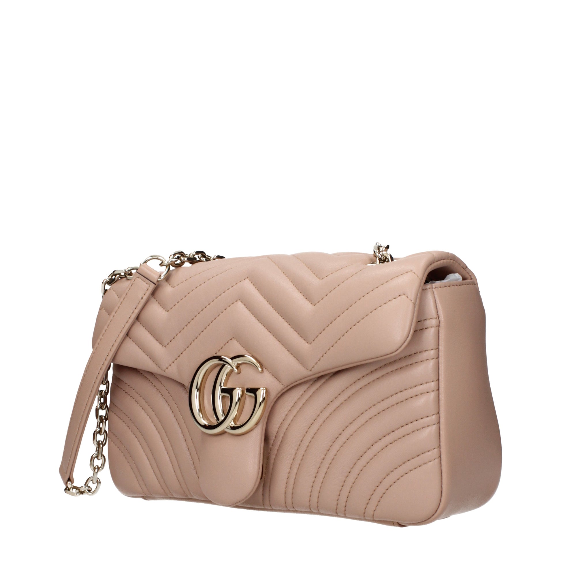 Gucci Shoulder Bags Women Leather Beige/Pink