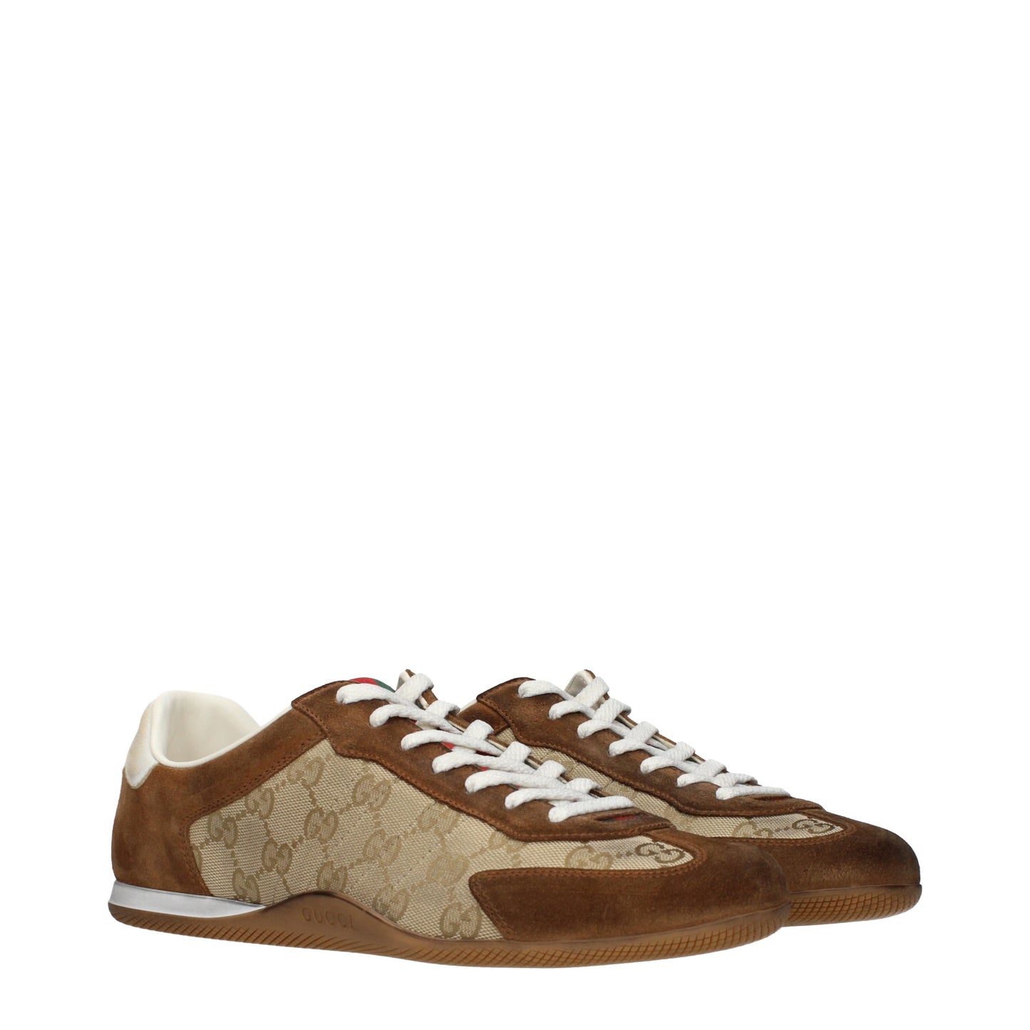 Gucci Sneakers Men Fabric  Beige/Brown
