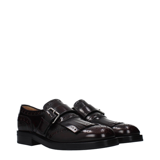 Church's Loafers Women Leather Red/Burgundy