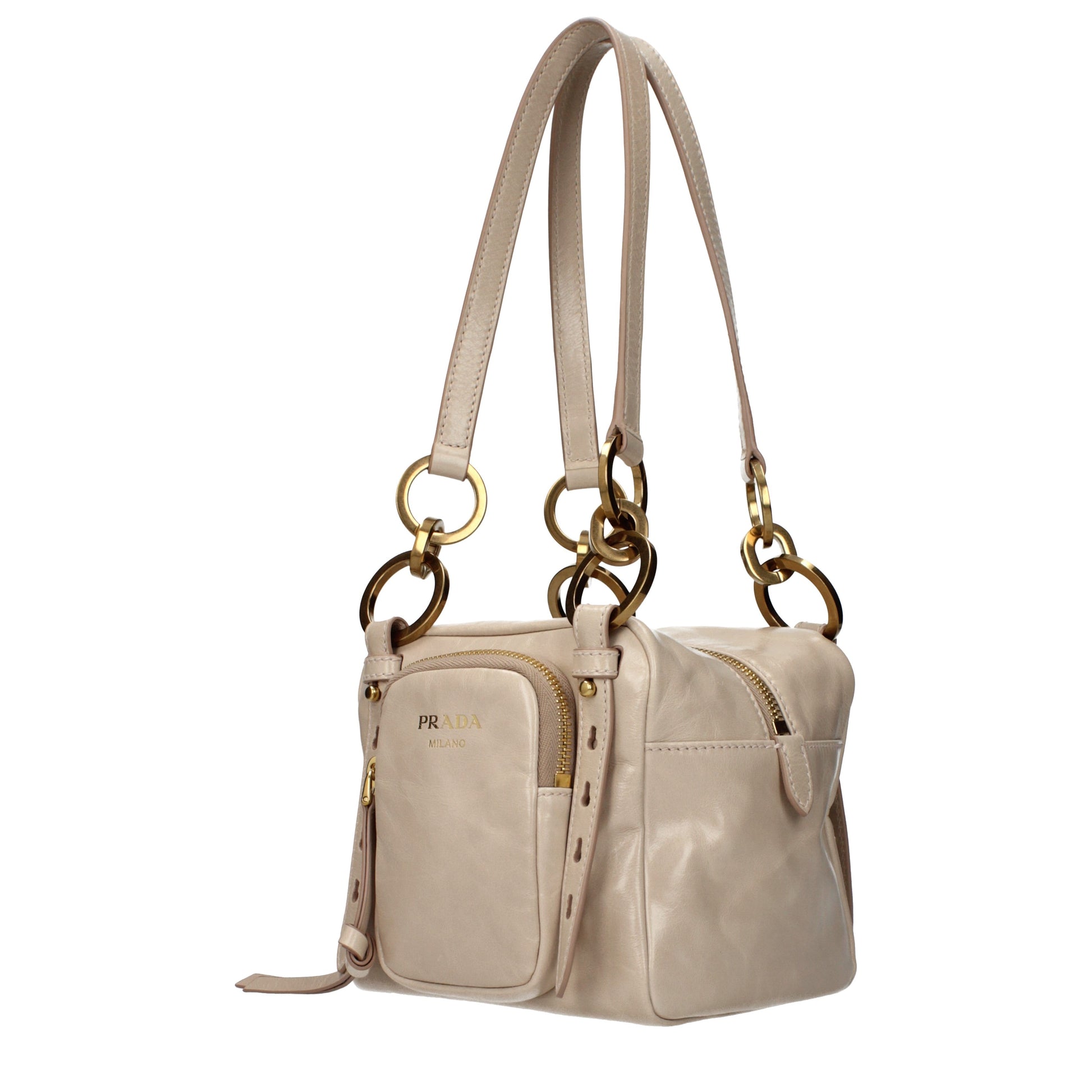 Prada Shoulder Bags Women Leather Pink/Powder Pink