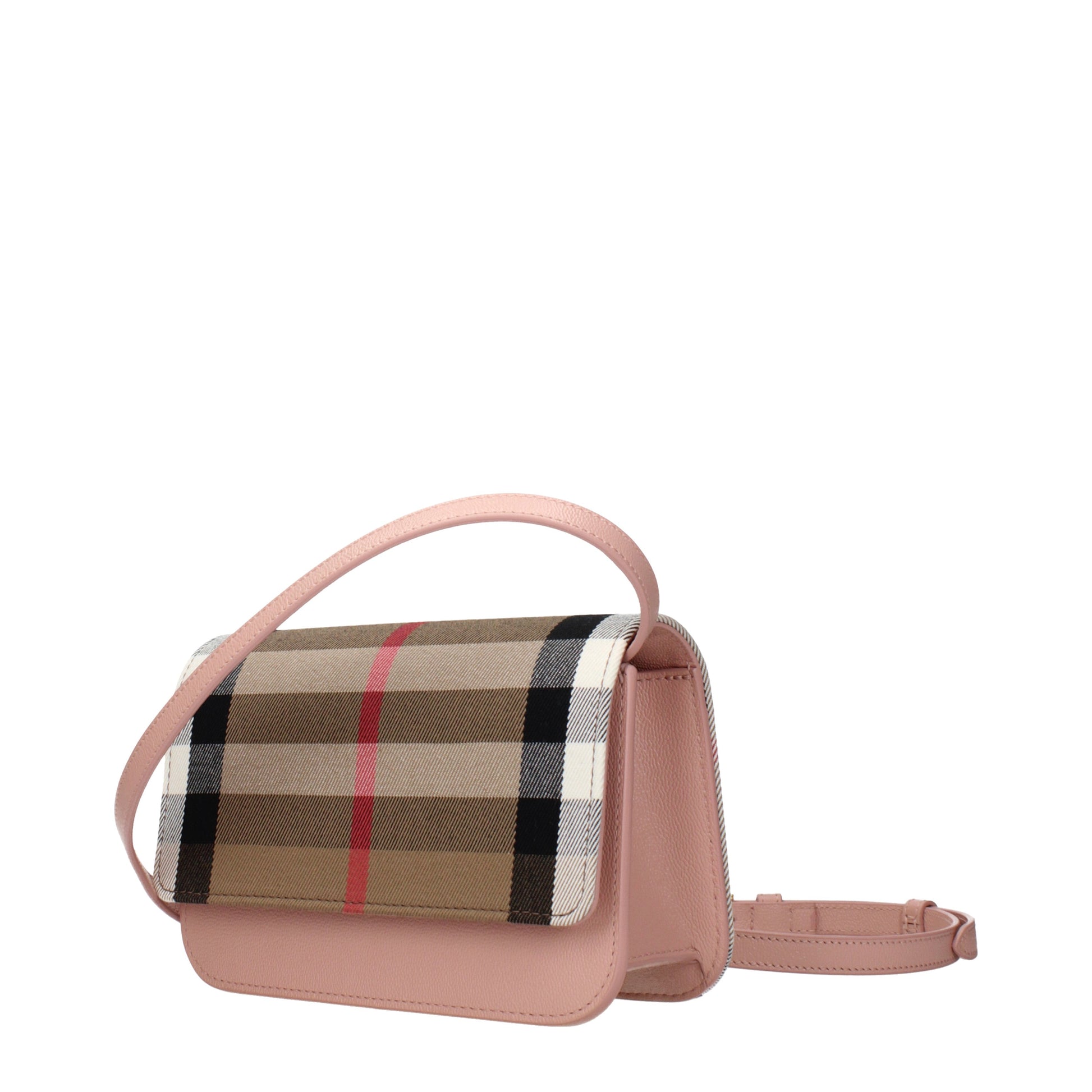 Burberry Clutches Women Fabric  Beige/Pink Powder