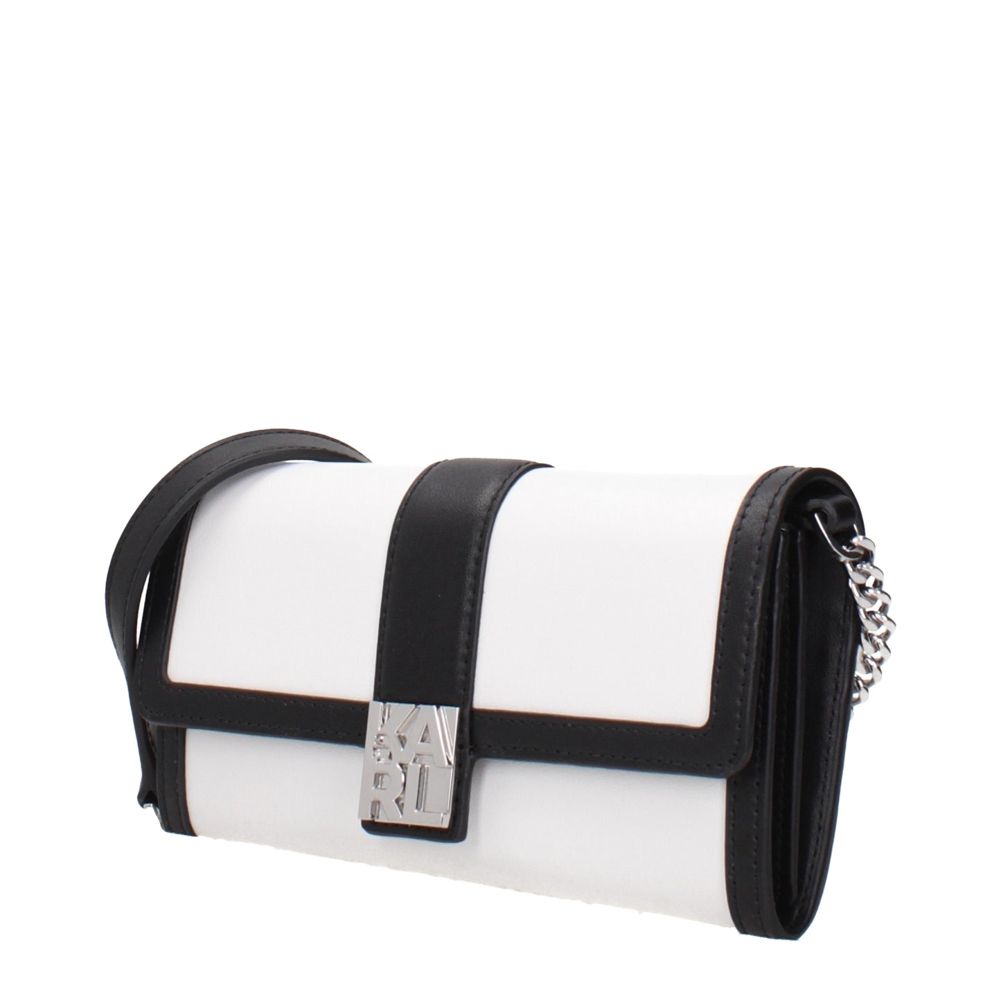 Karl Lagerfeld Clutches Women Leather White/Black