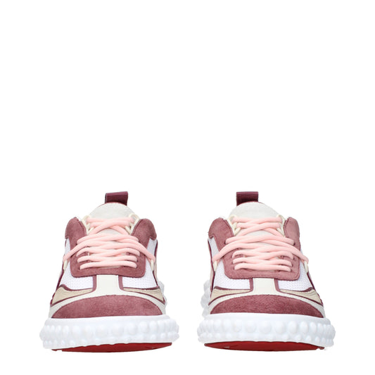Louboutin Sneakers Women Suede Pink/Optic White
