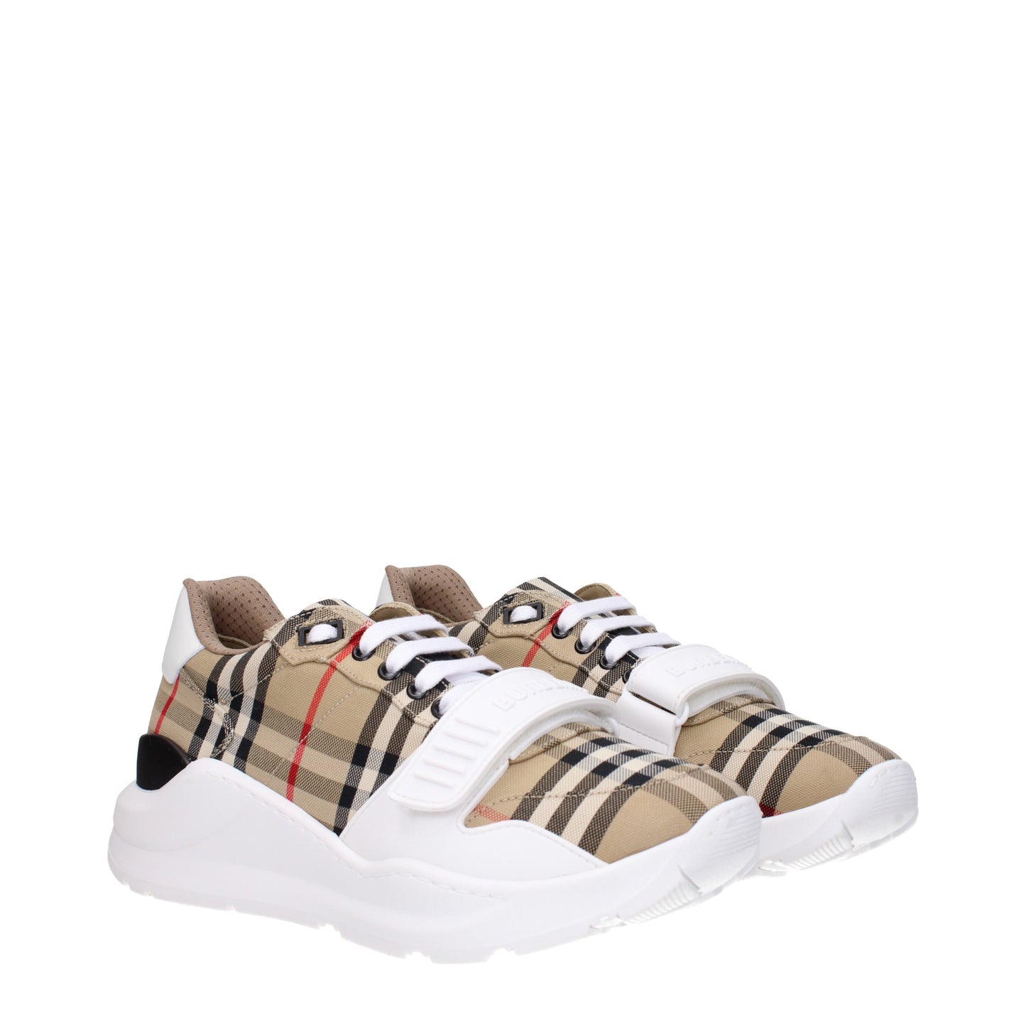 Burberry Men's Sneakers in Fabric  Beige/White