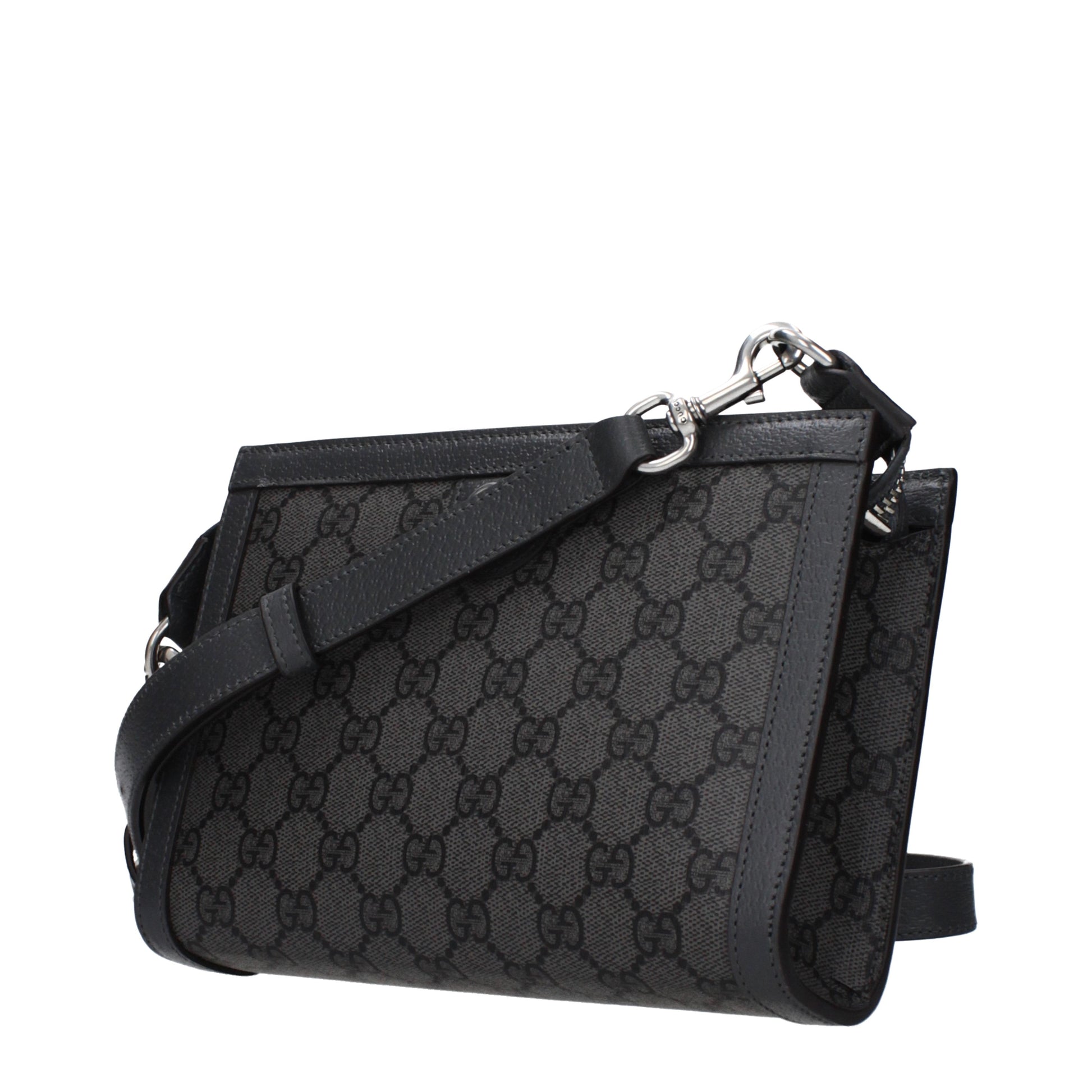 Gucci Crossbody Bags Men Fabric  Gray