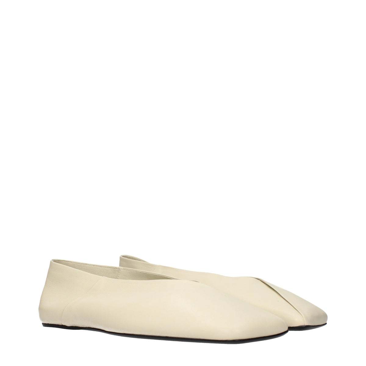 Jil Sander Ballet Flats Women Leather Beige