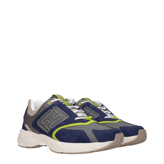 Fendi Men's Sneakers in Fabric  Blue/Clay