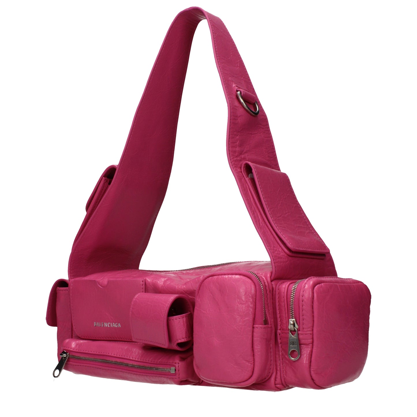 Balenciaga Shoulder Bags Women Leather Pink/Bright Pink