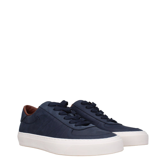 Moncler Men's Sneakers in Suede Blue/Midnight Blue