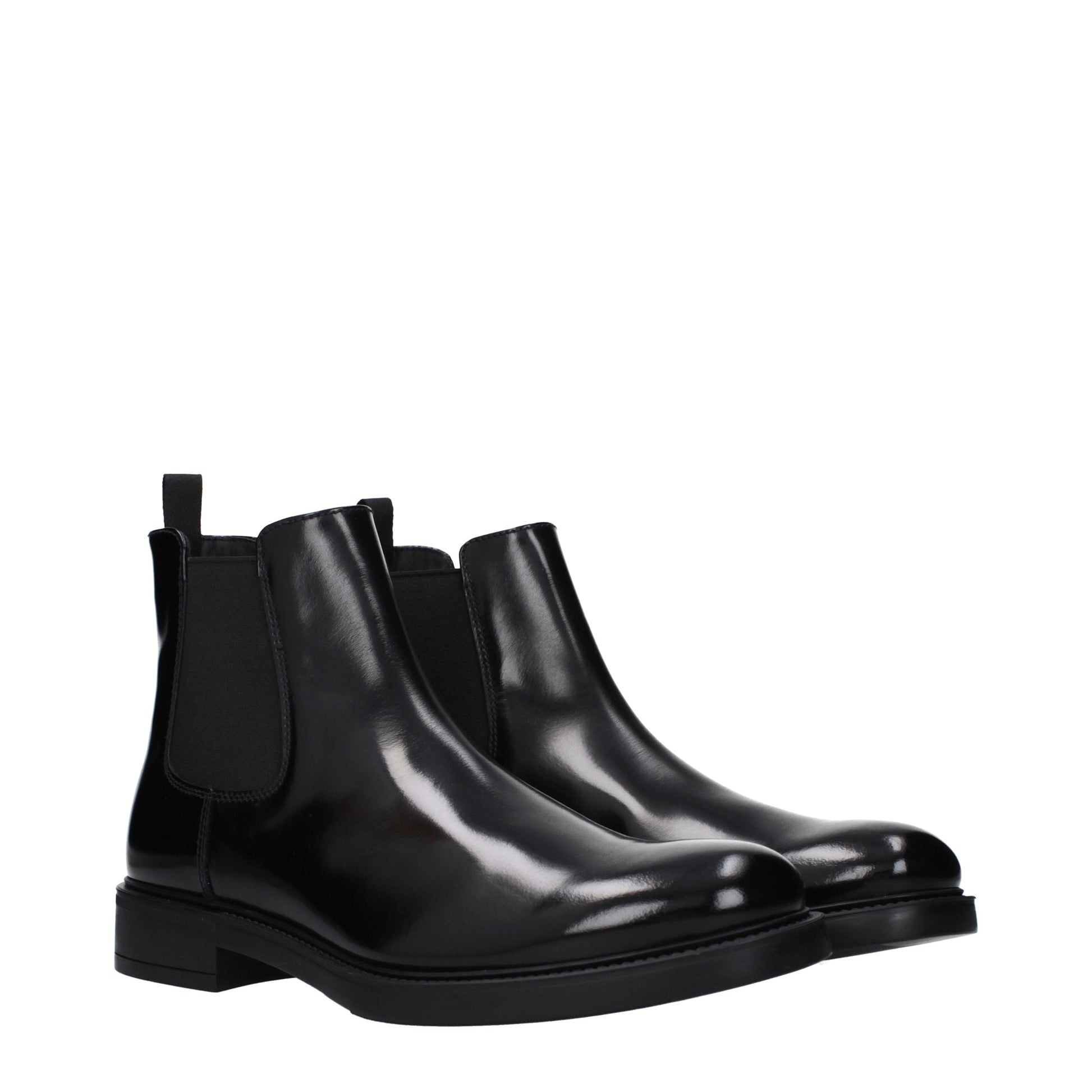 Prada Ankle Boots Men Leather Black