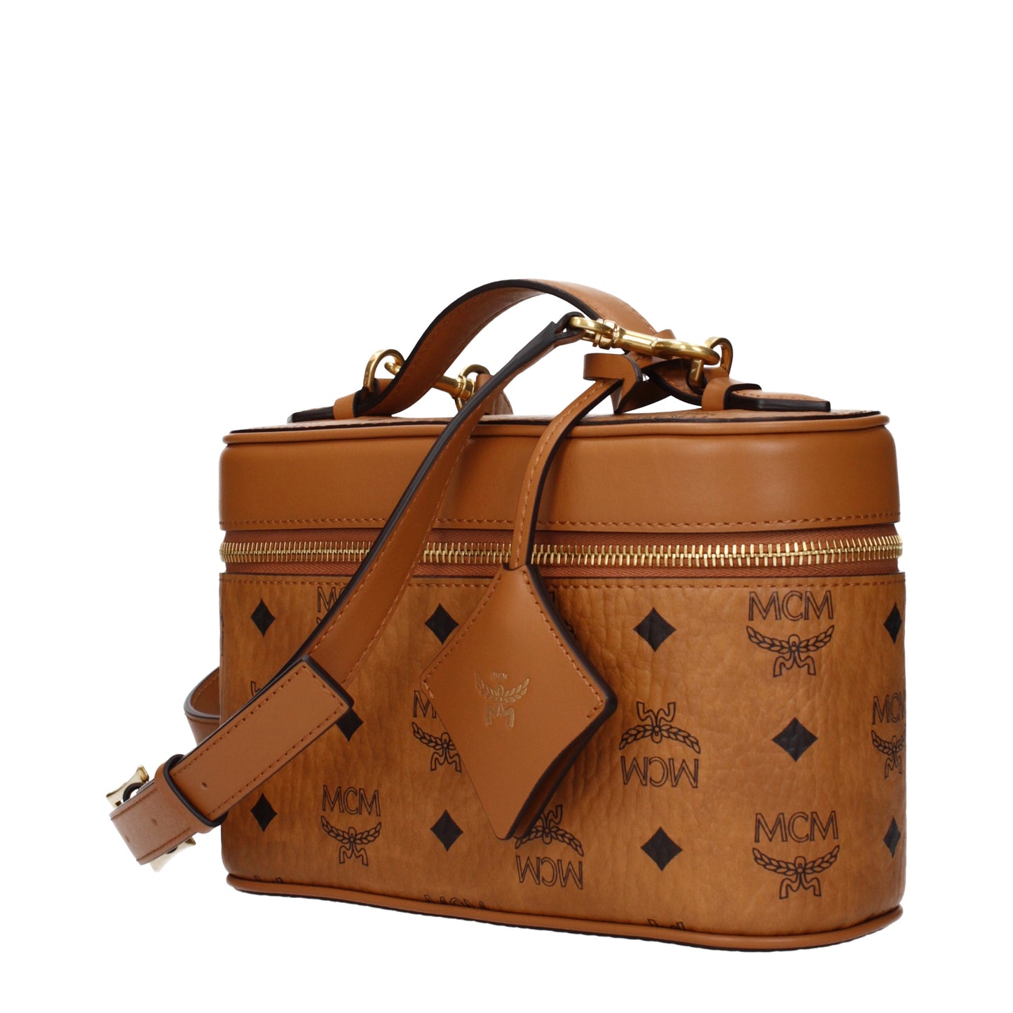 MCM Beauty Case Women Fabric  Brown/Cognac