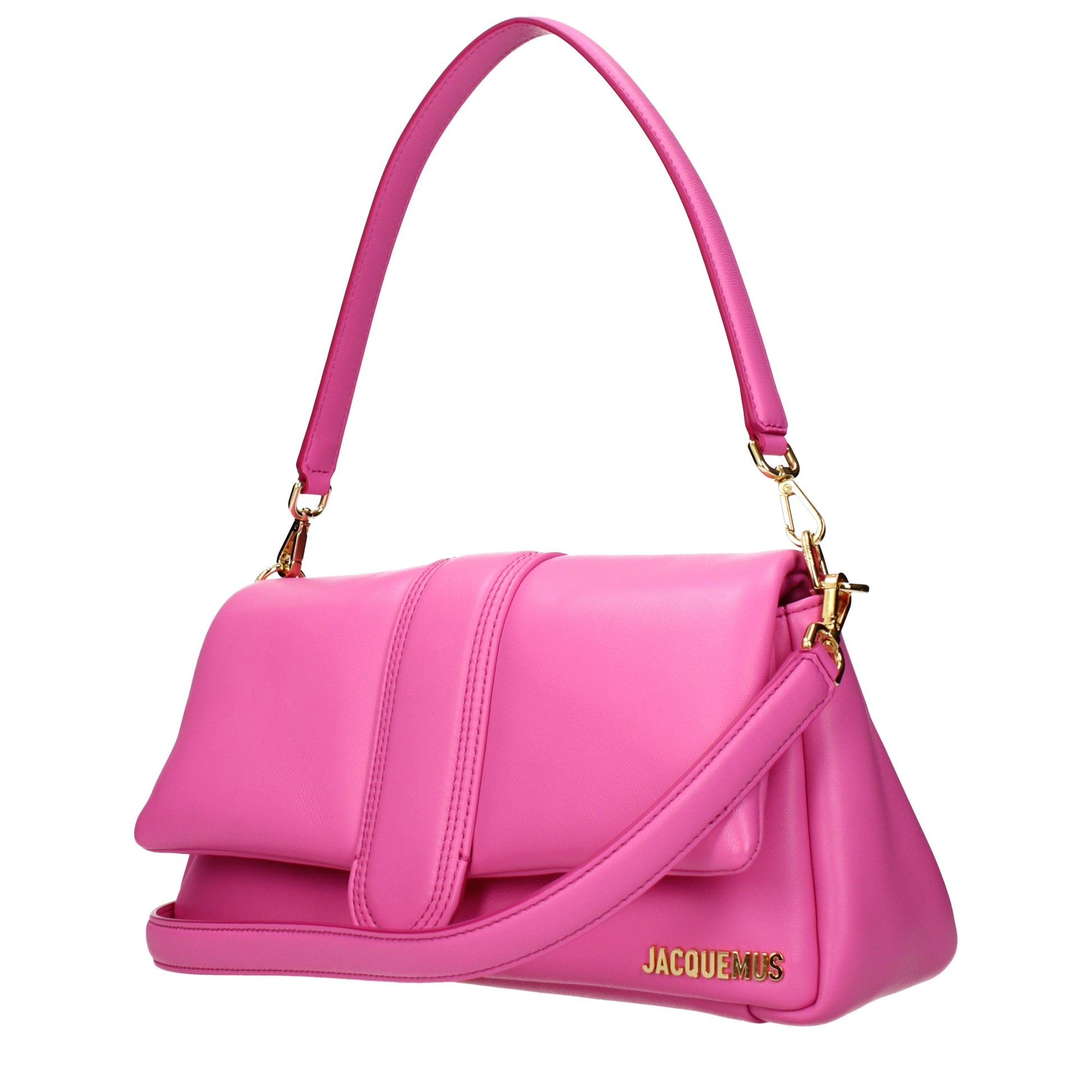 Jacquemus Shoulder Bags Women Leather Fuchsia/Neon Pink