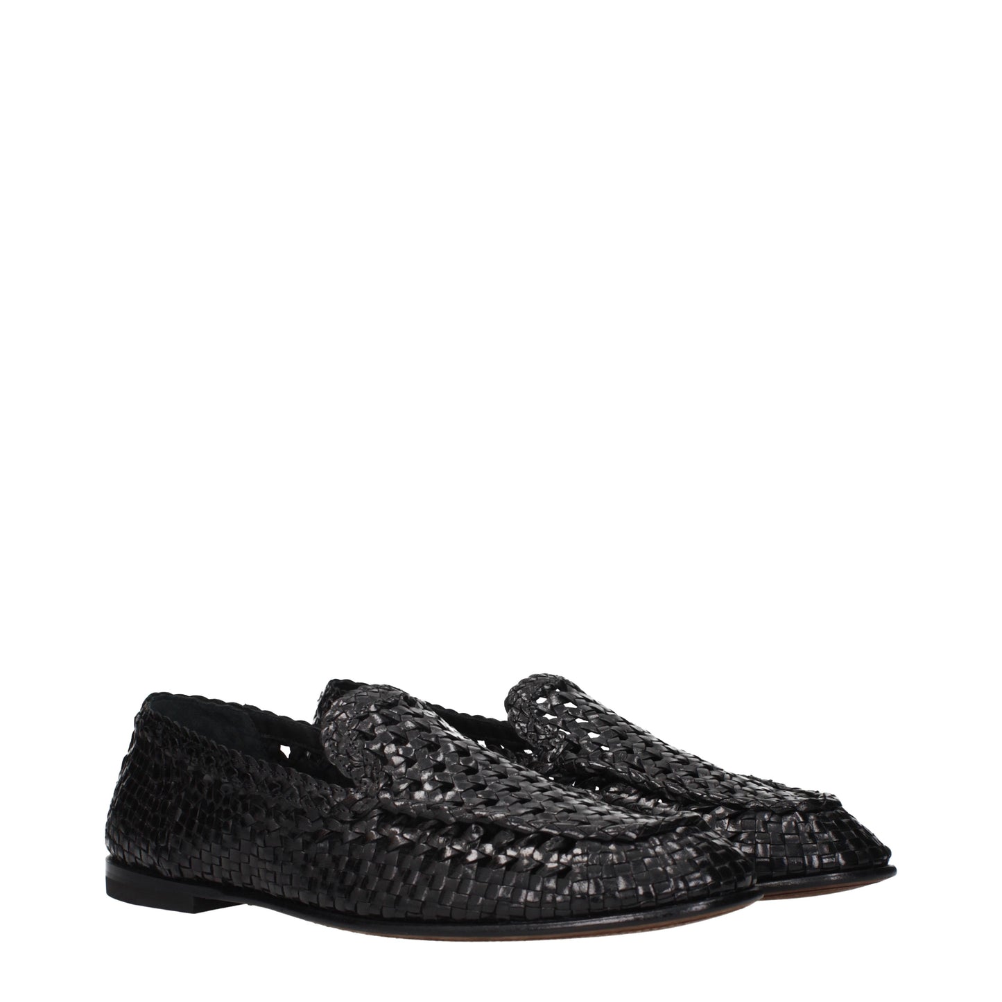 Dolce&Gabbana Slip on Men Leather Black