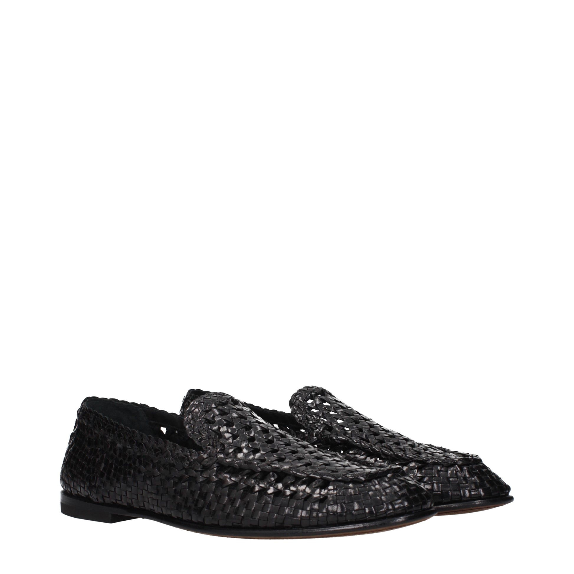 Dolce&Gabbana Slip on Men Leather Black