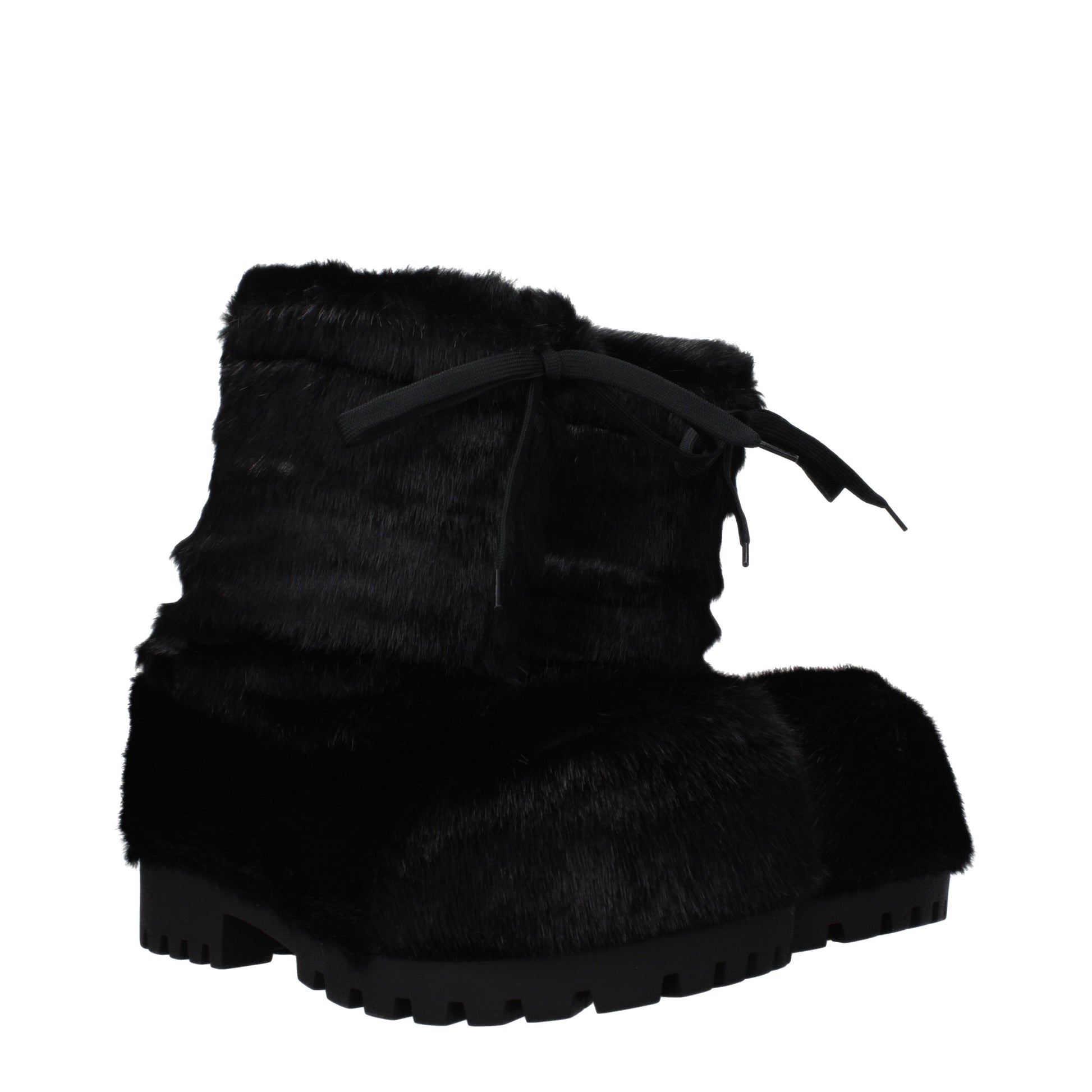 Balenciaga Ankle Boots Men Eco Fur Black