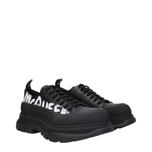 Alexander McQueen Men's Sneakers in Leather Black/White