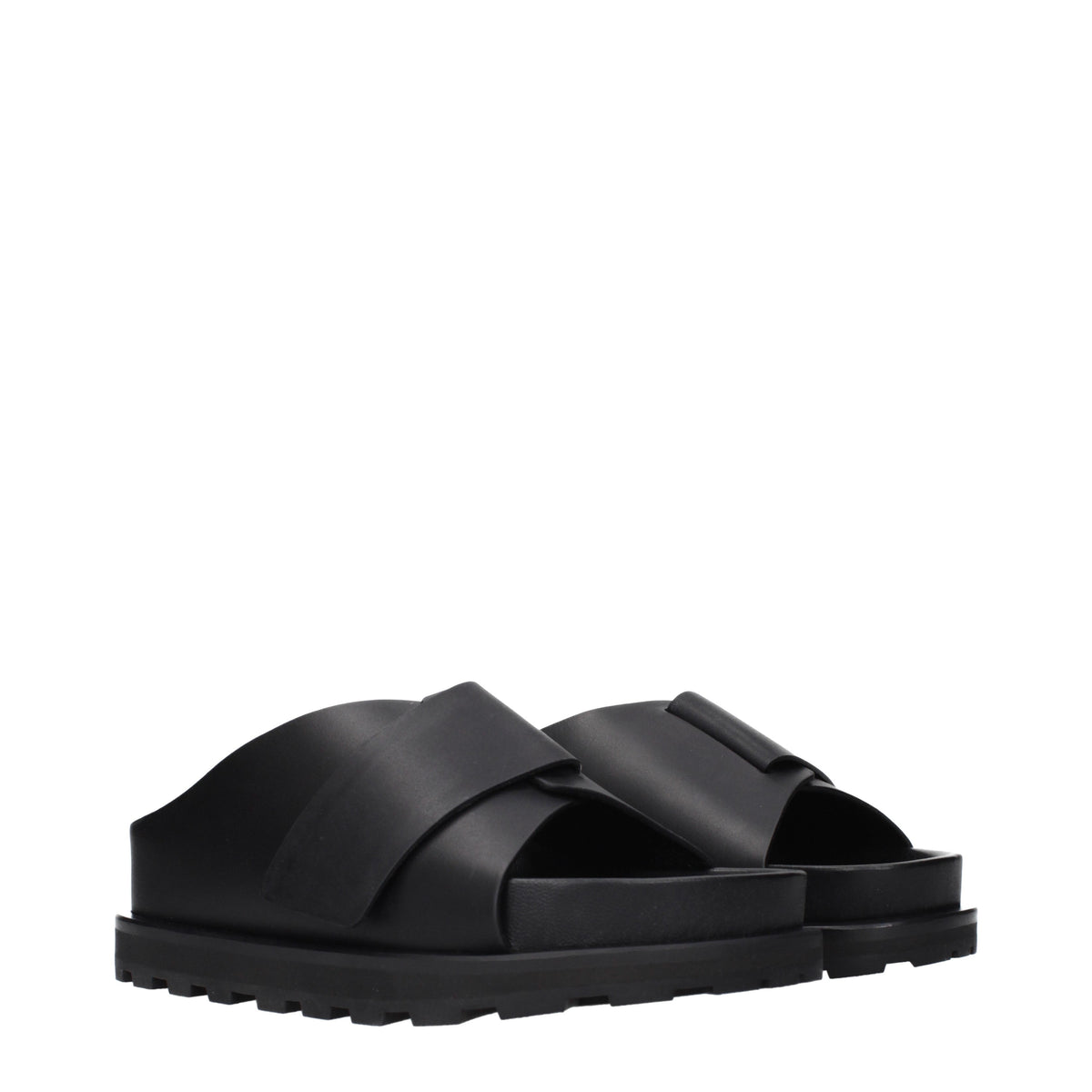 Jil Sander Slippers and Clogs Women Leather Black
