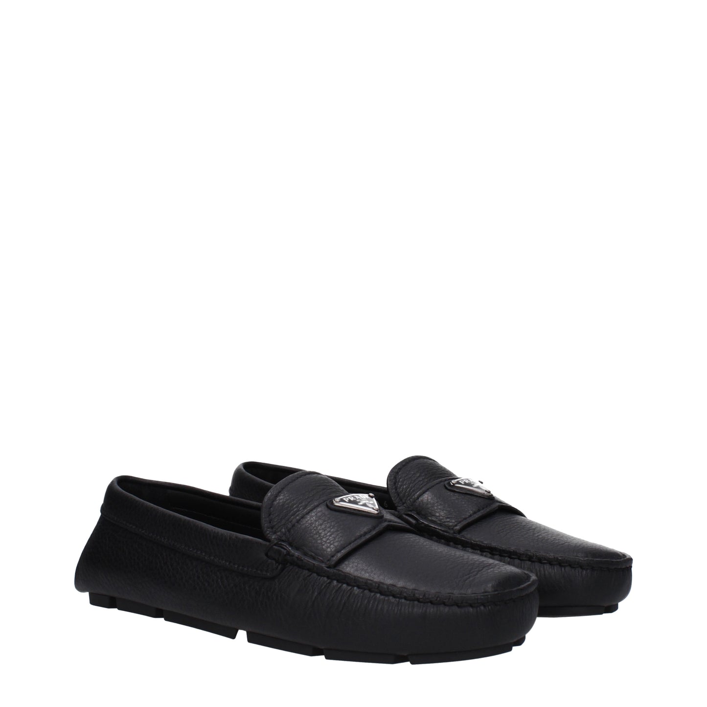 Prada Men's Loafers in Leather Black