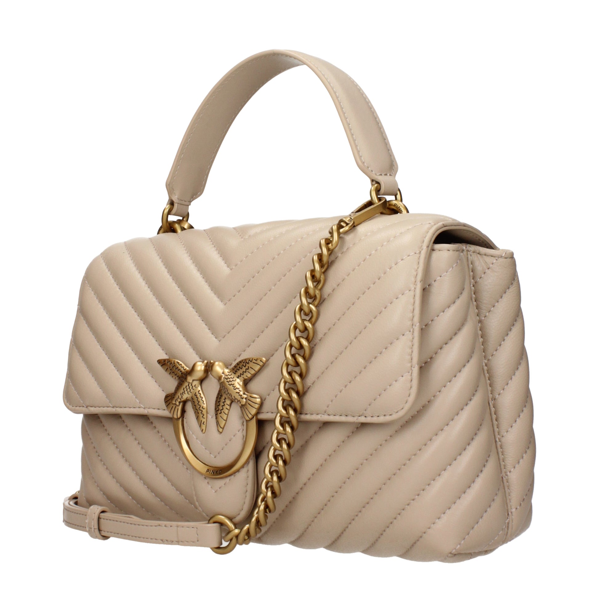 Pinko Handbags Women Leather Beige