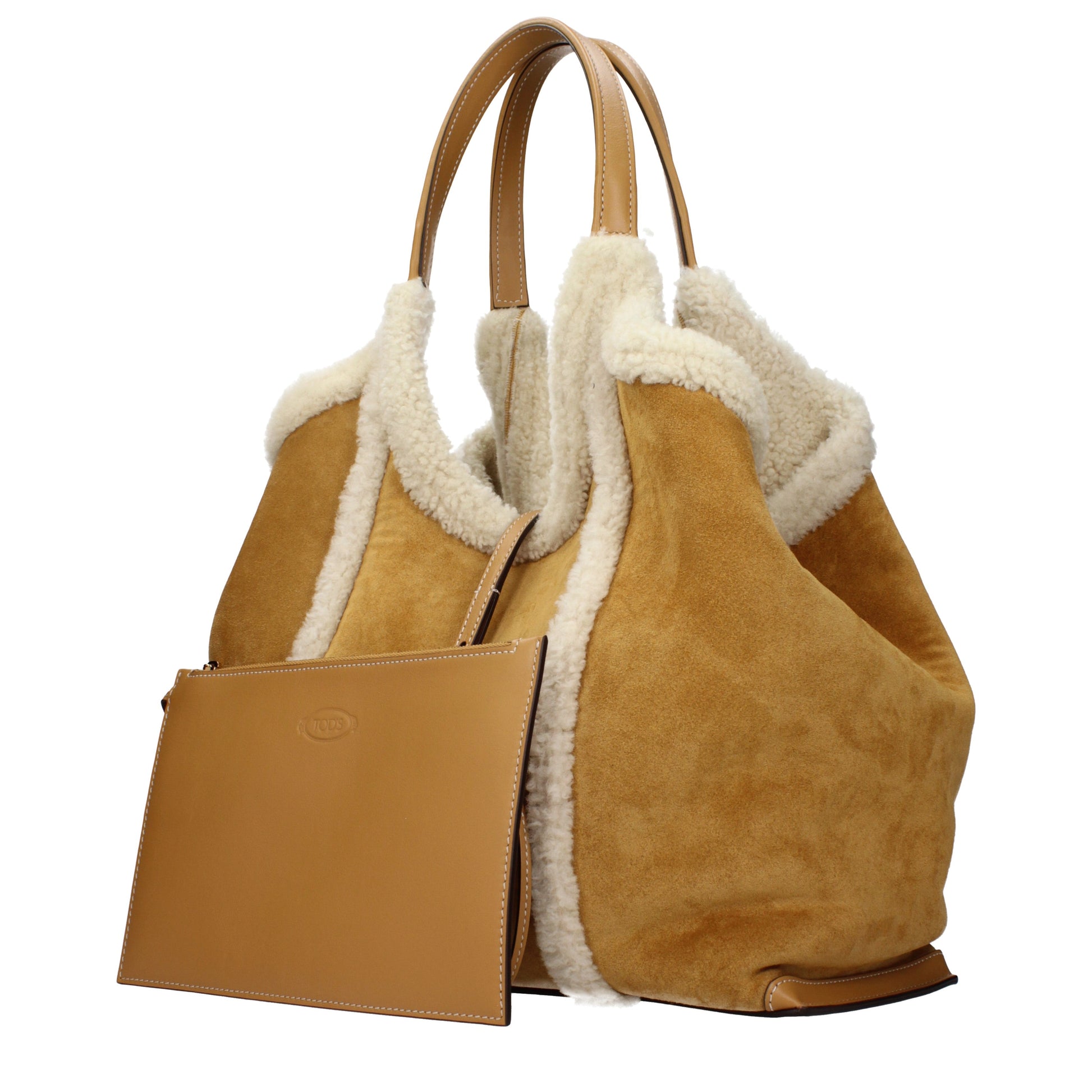 Tod's Shoulder Bags Women Suede Brown