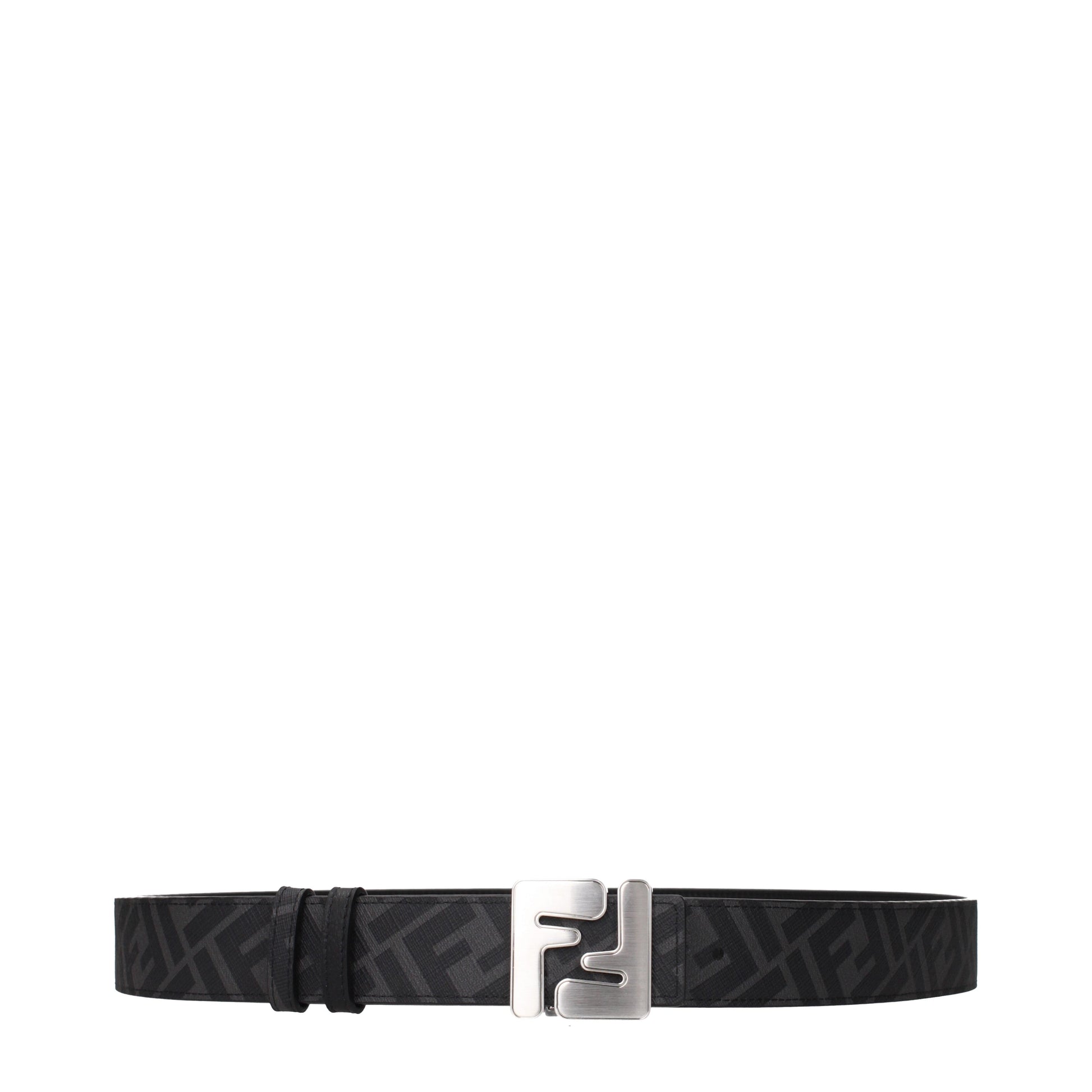 Fendi Belts Men Leather Black/Grey