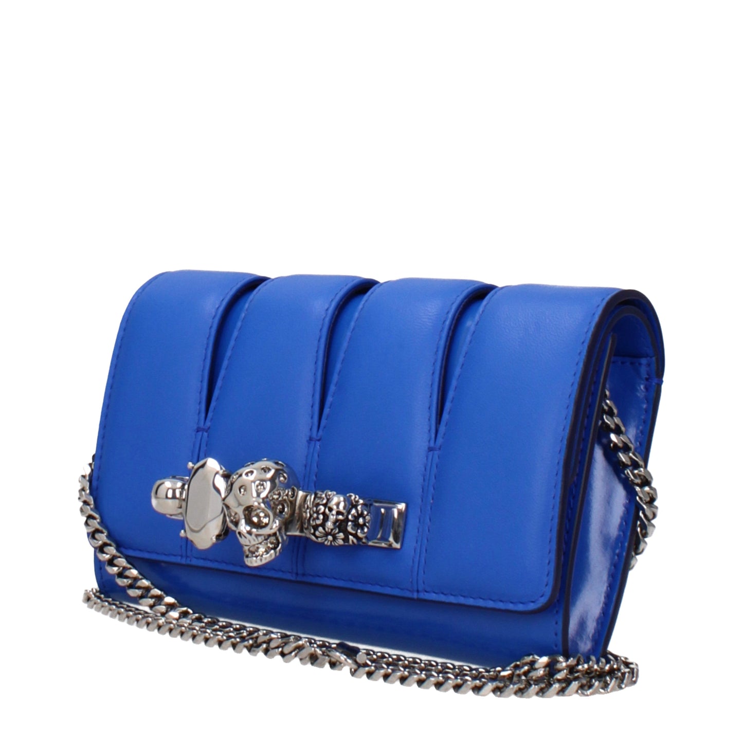 Alexander McQueen Clutches Women Leather Blue/Electric Blue