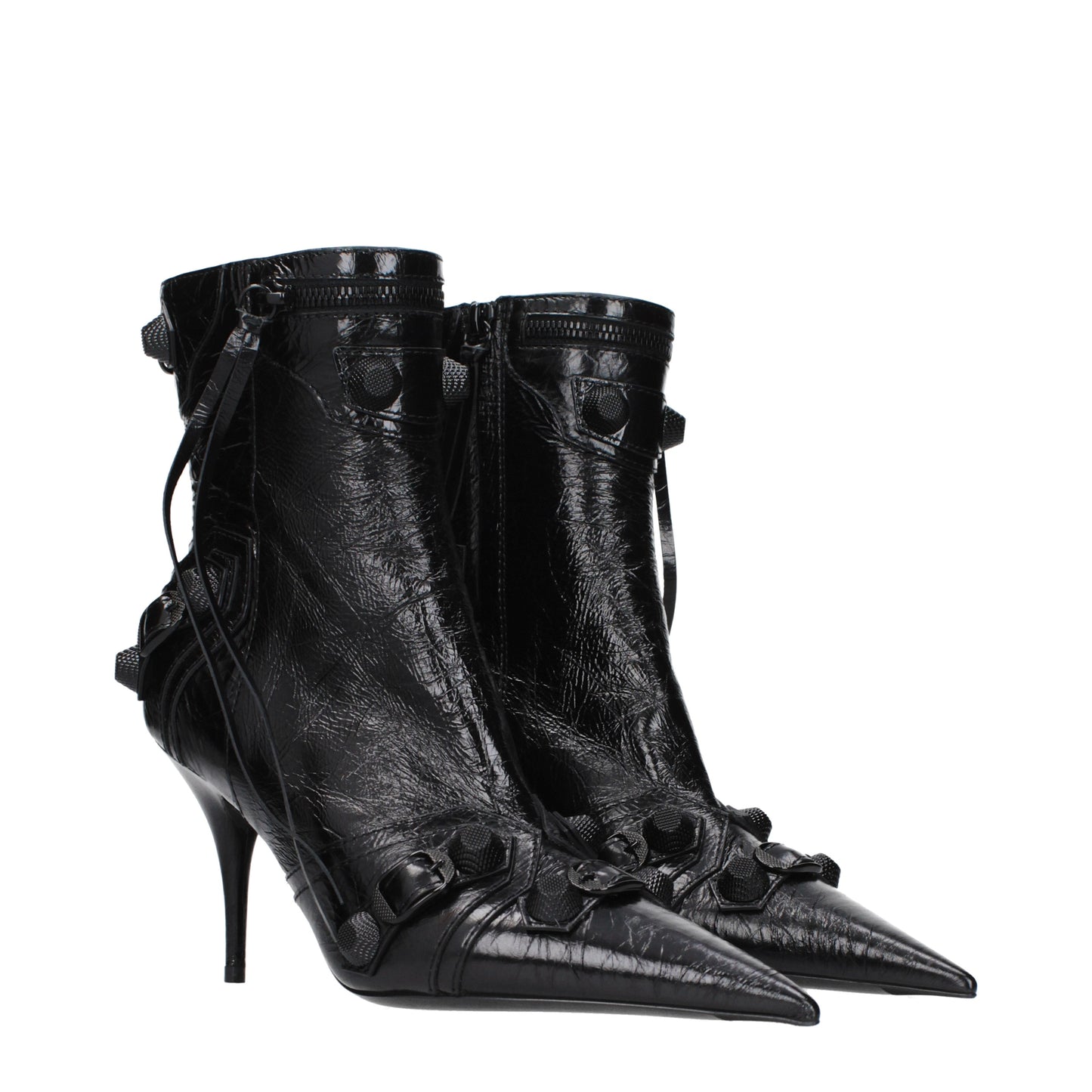 Balenciaga Ankle Boots Women Leather Black