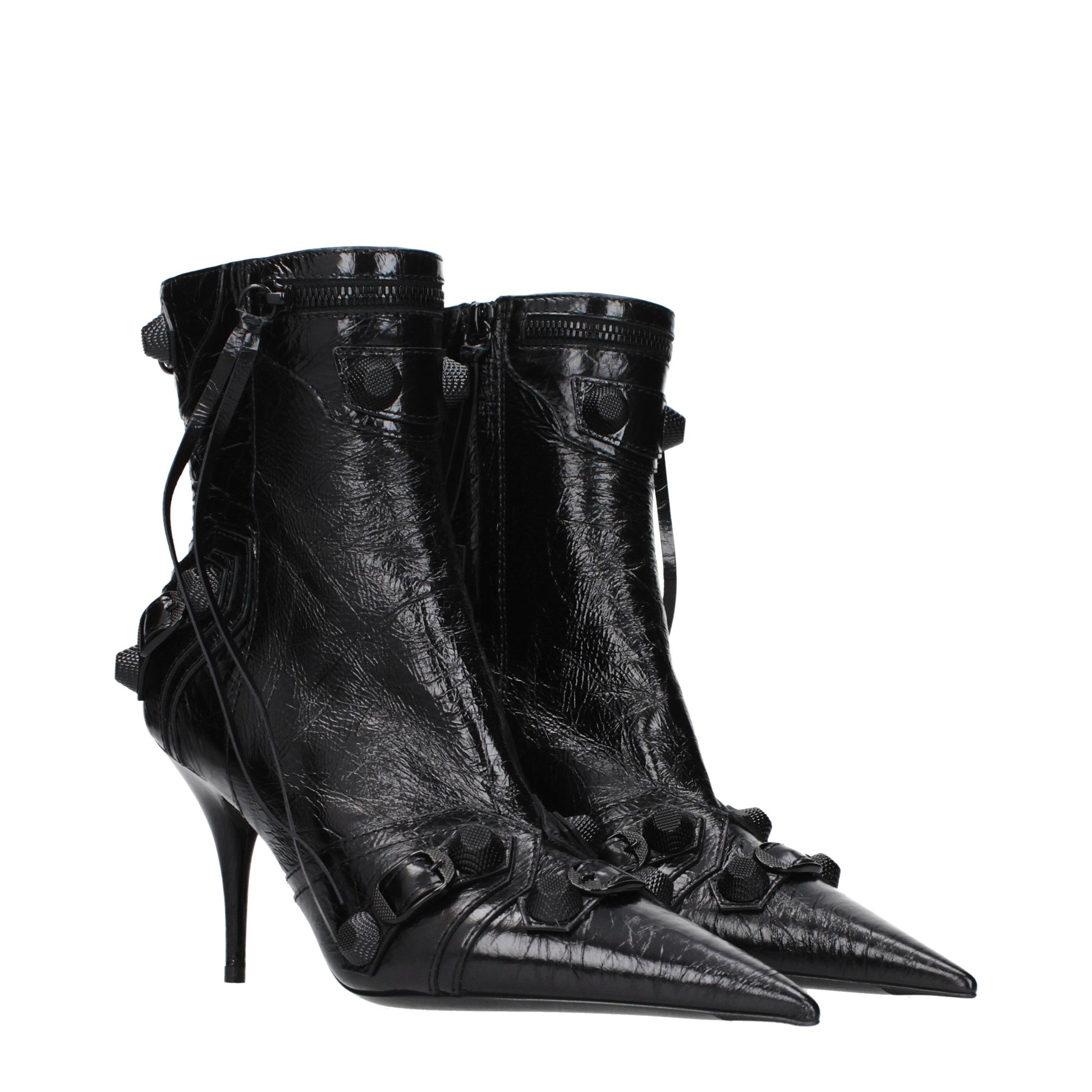 Balenciaga Ankle Boots Women Leather Black