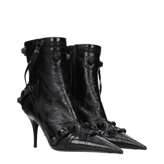 Balenciaga Ankle Boots Women Leather Black
