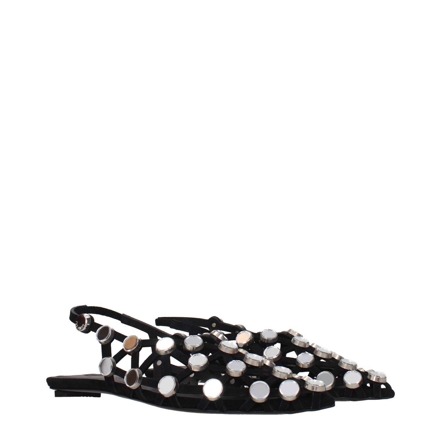 The Attico Ballet Flats Women Suede Black