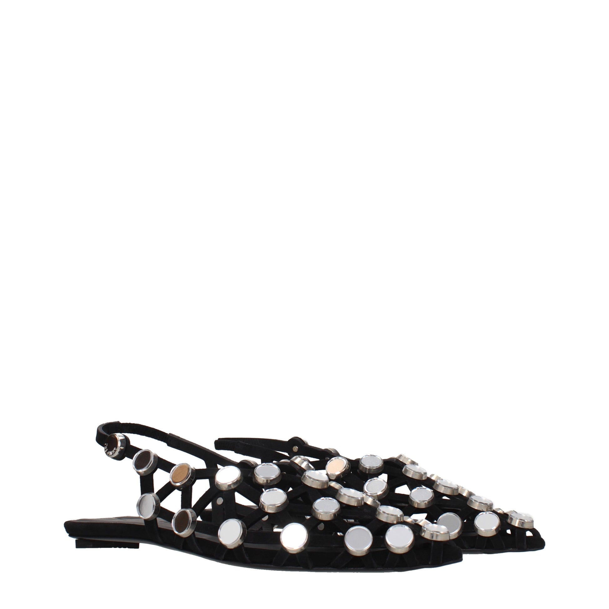 The Attico Ballet Flats Women Suede Black
