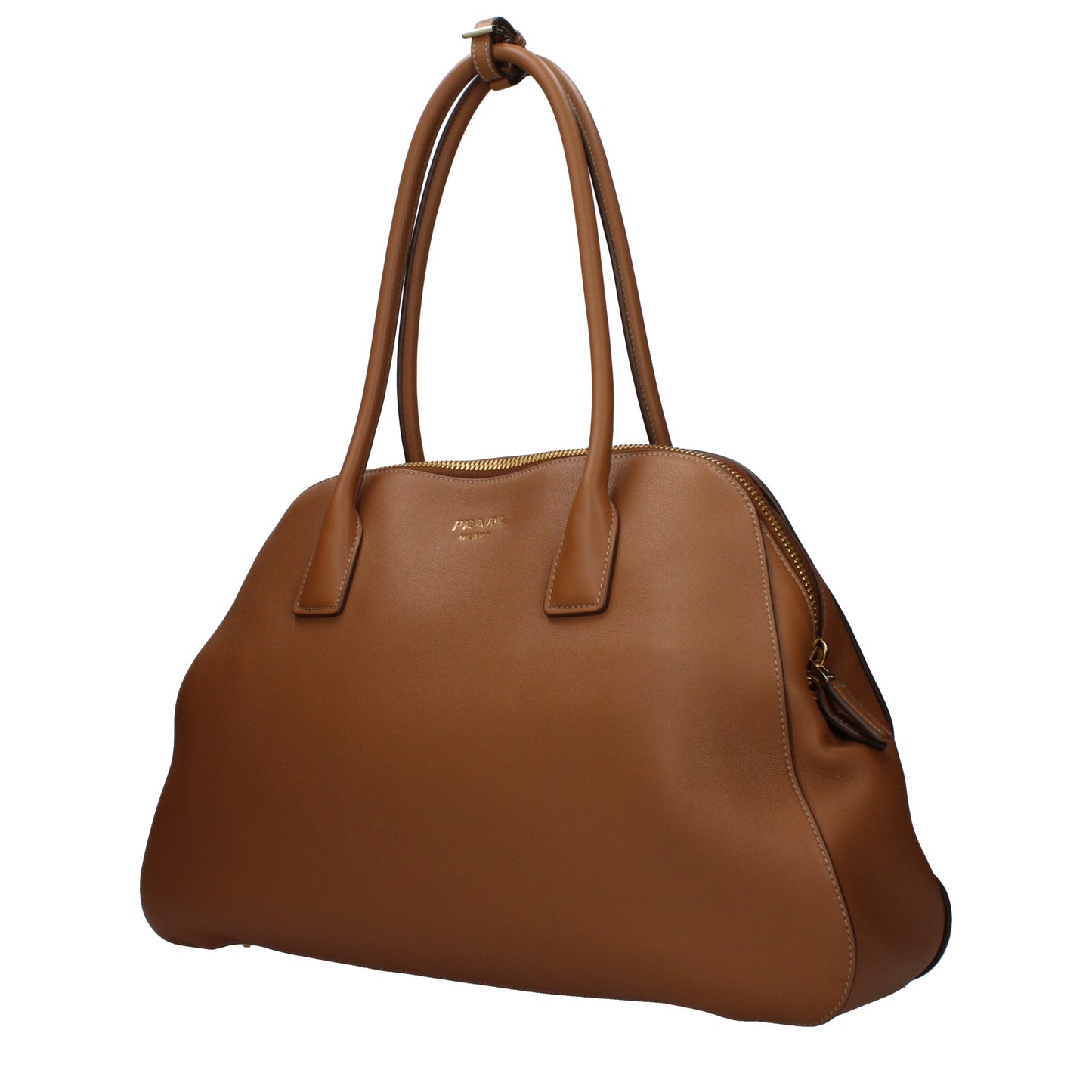 Prada Shoulder Bags Women Leather Brown/Caramel