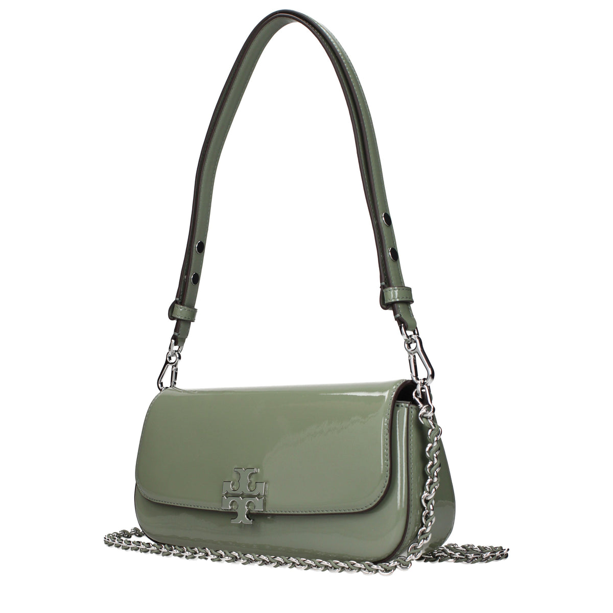 Tory Burch Shoulder Bags Women Patent Leather Green/Jade