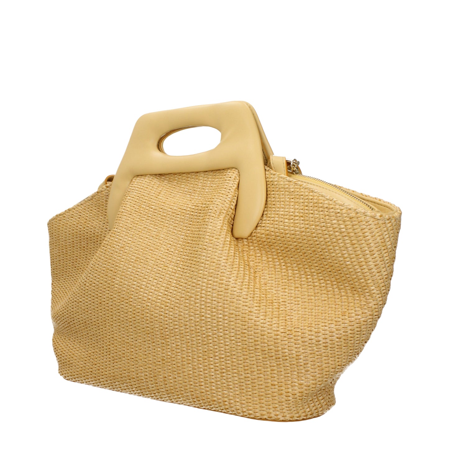 Themoirè Handbags Women Raffia Beige/Dark Tea