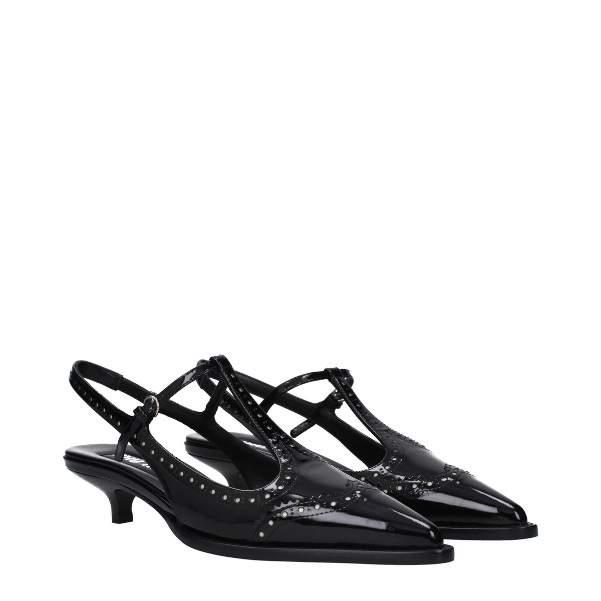 Miu Miu Sandals Women Leather Black/Ivory