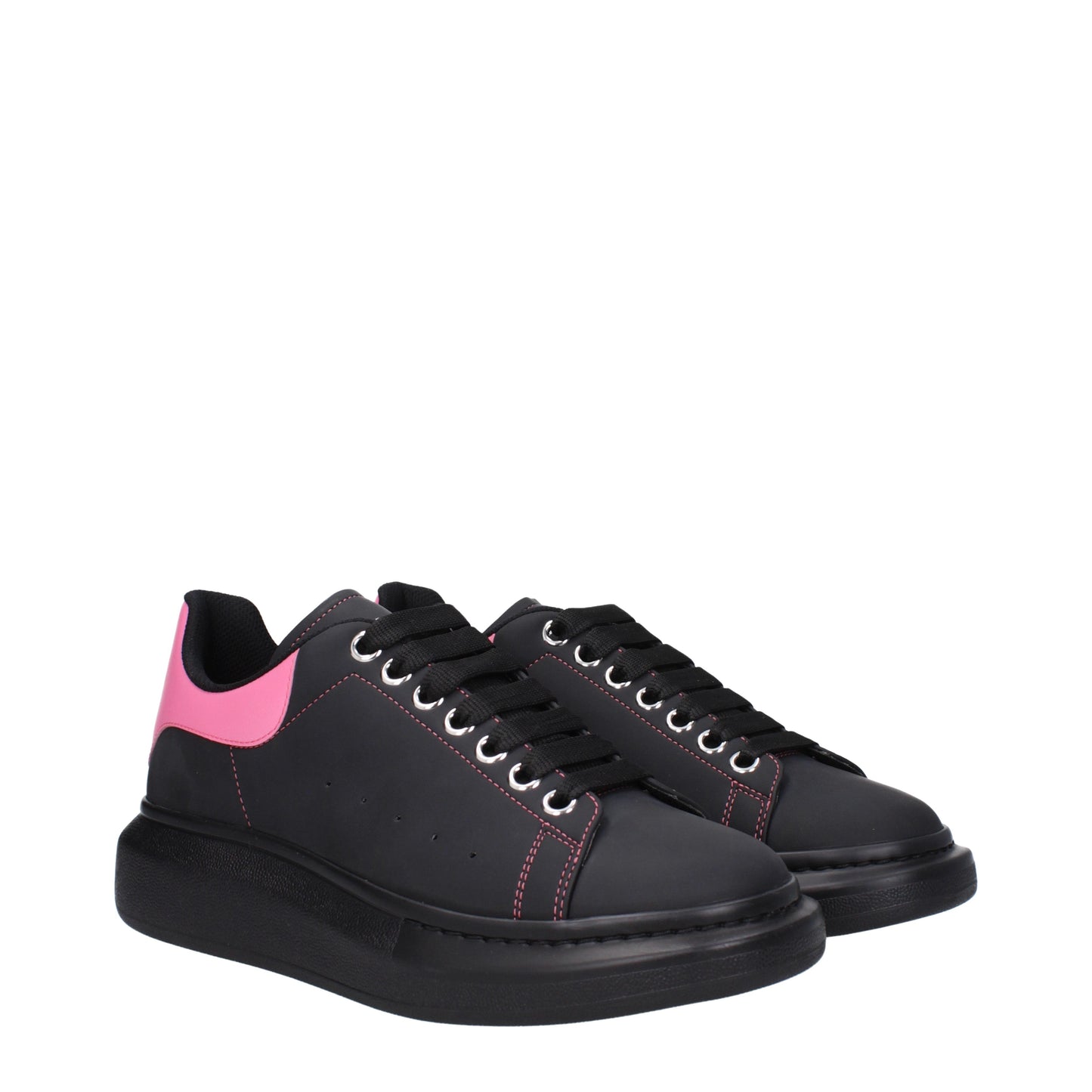 Alexander McQueen Men's Sneakers in Rubberized Leather Black