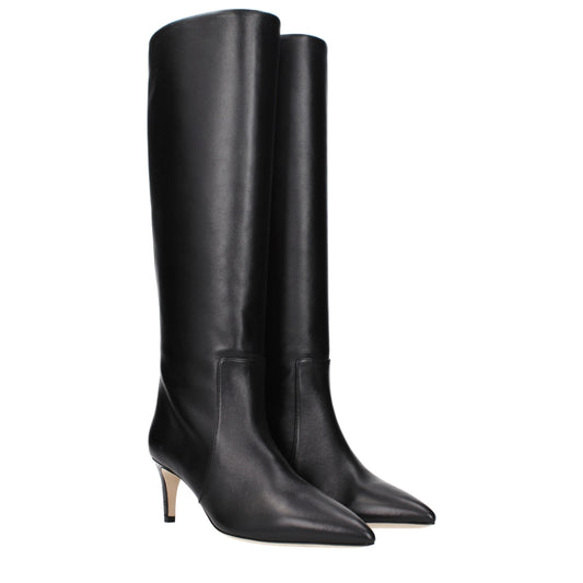 Paris Texas Boots Women Leather Black