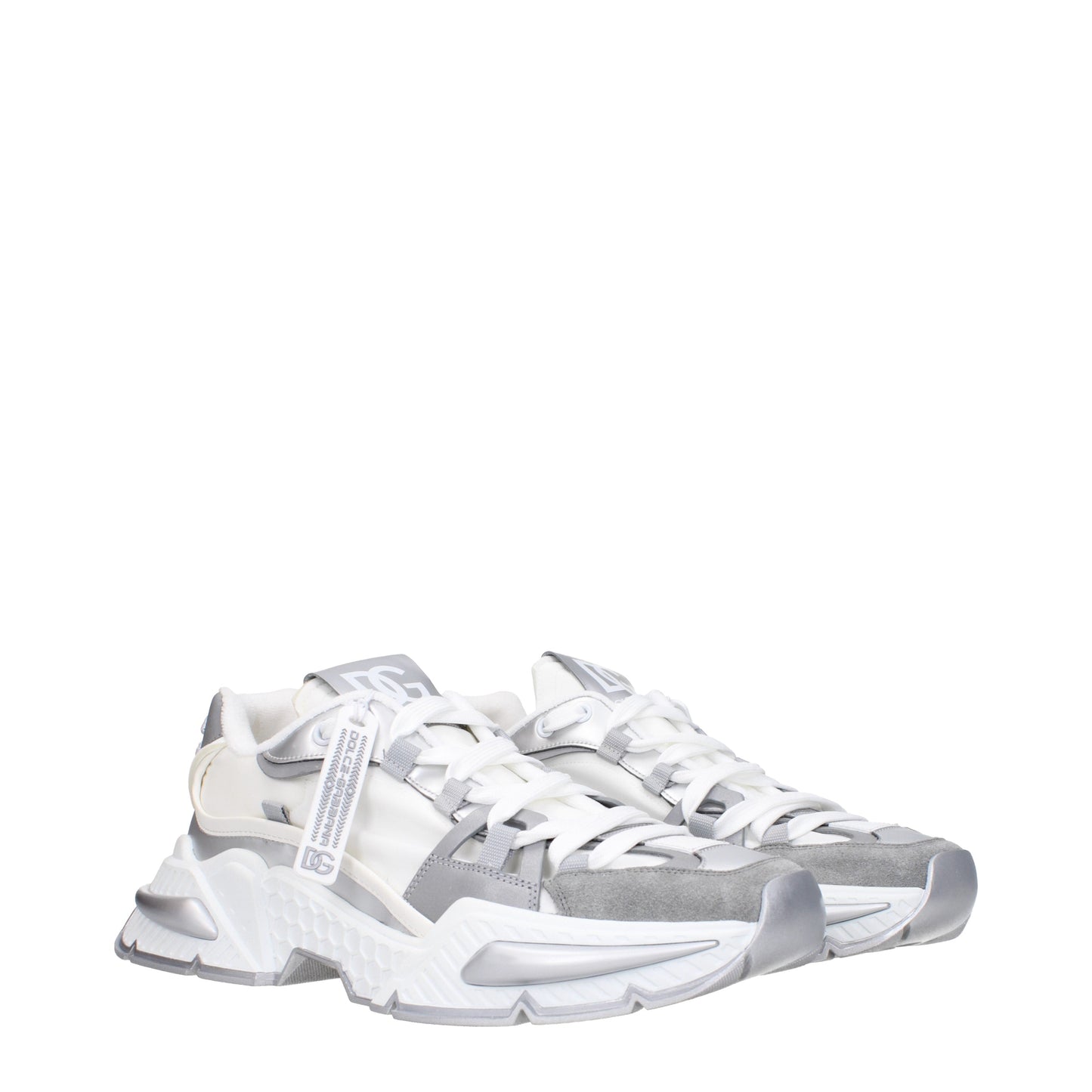 Dolce&Gabbana Men's Sneakers in Fabric  Silver